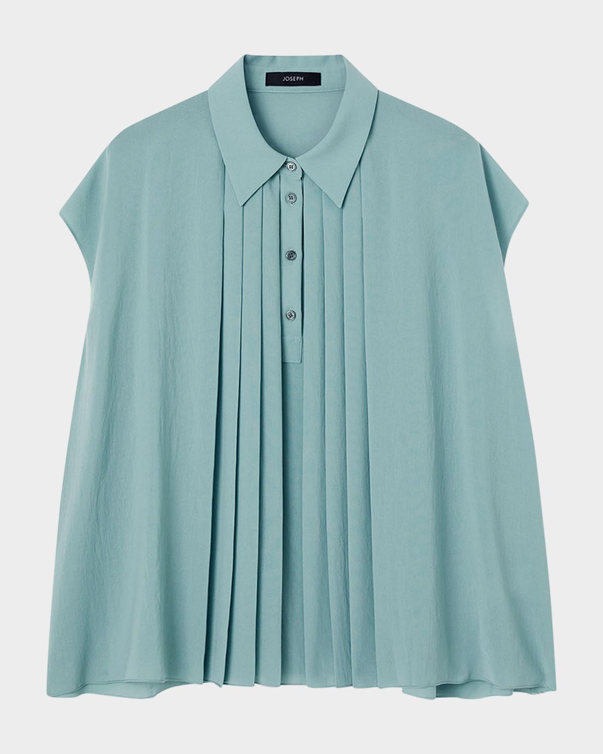 Joseph Antin Oversized Airy Pleated Blouse