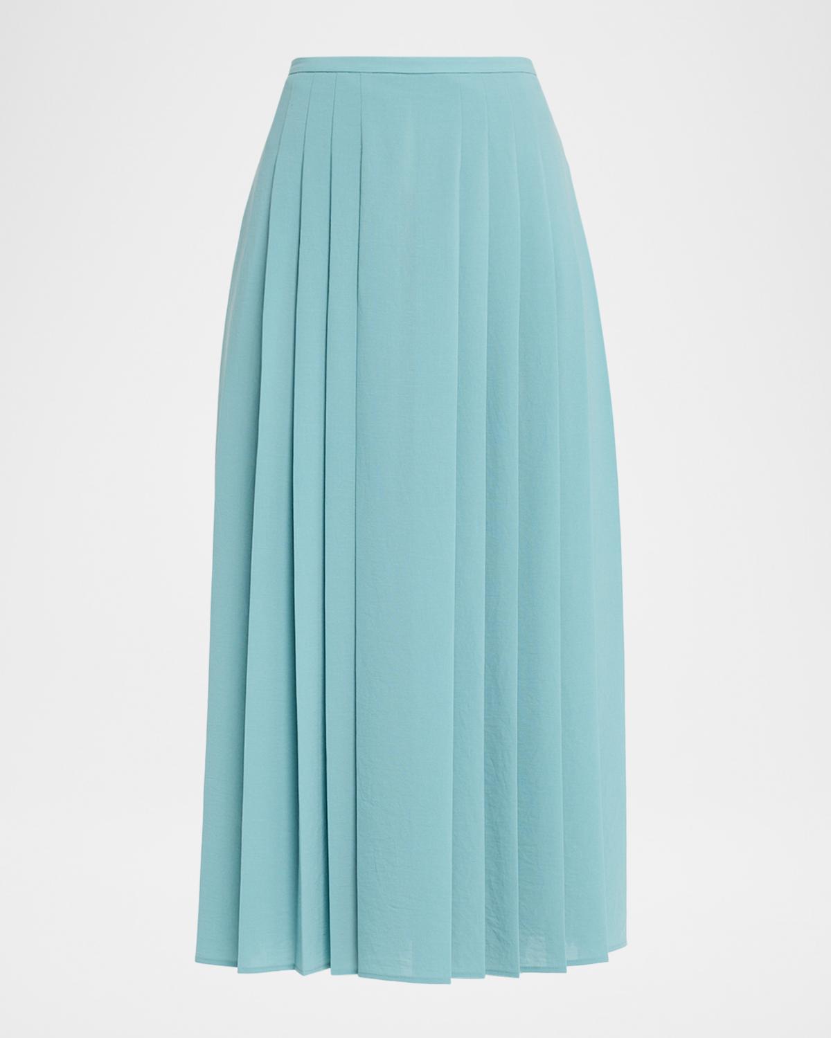 Joseph Crete Straight Pleated Midi Skirt