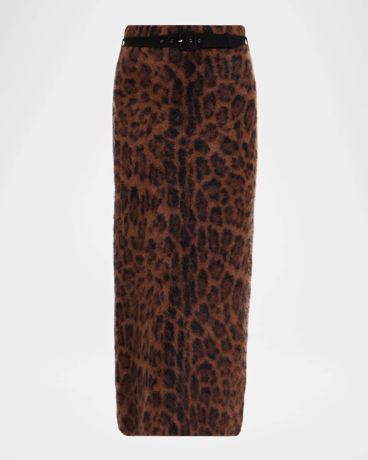 Levi Belted Brushed Cashmere Midi Skirt