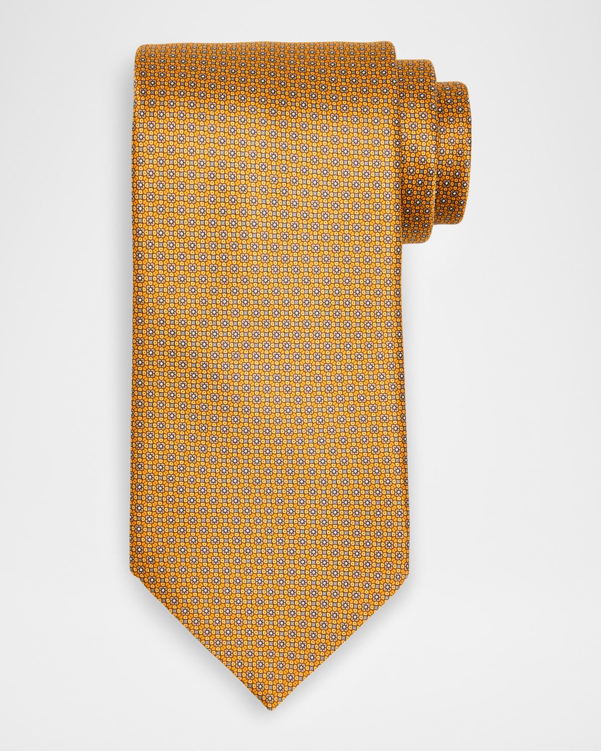 Stefano Ricci Men's Connected Geo Floral Silk Tie