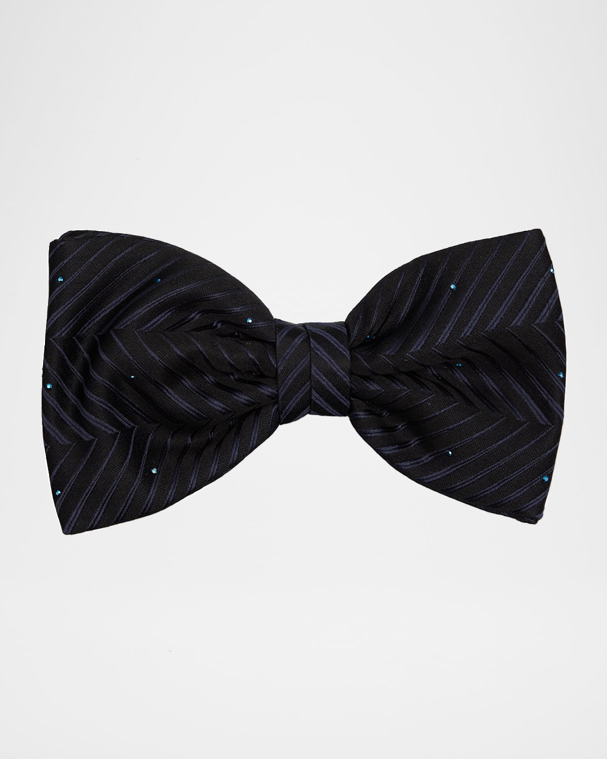 Stefano Ricci Men 's Crystal-Embellished Herringbone Bow Tie