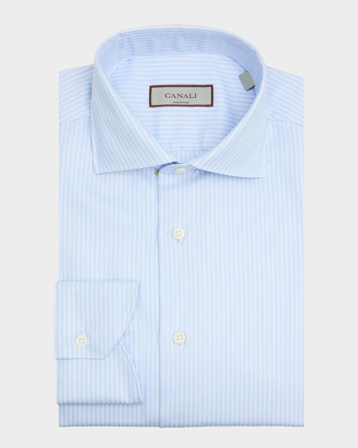 Canali Men's Fine Stripe Cotton Dress Shirt