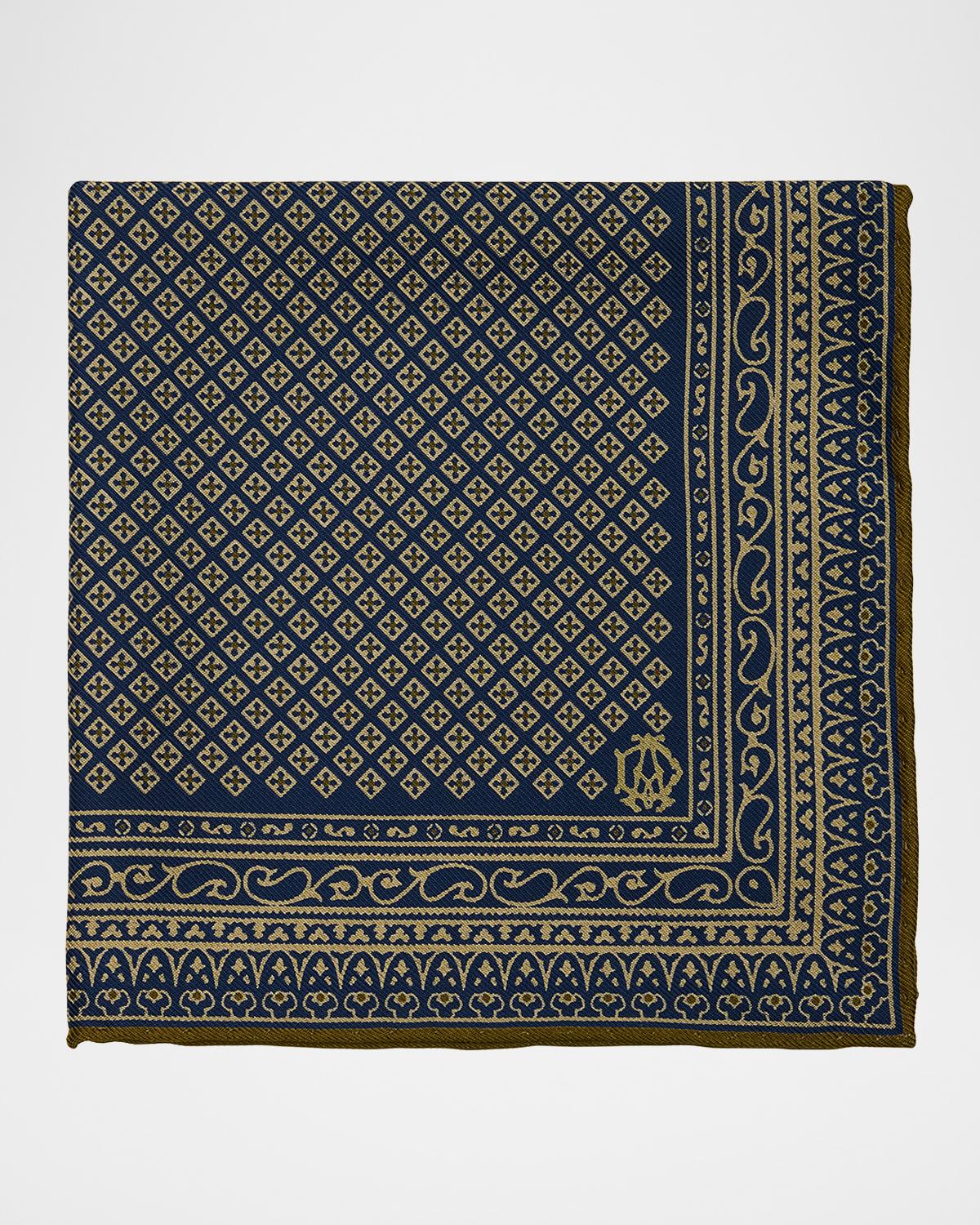 dunhill Men's Diamond-Woven Mulberry Silk Pocket Square