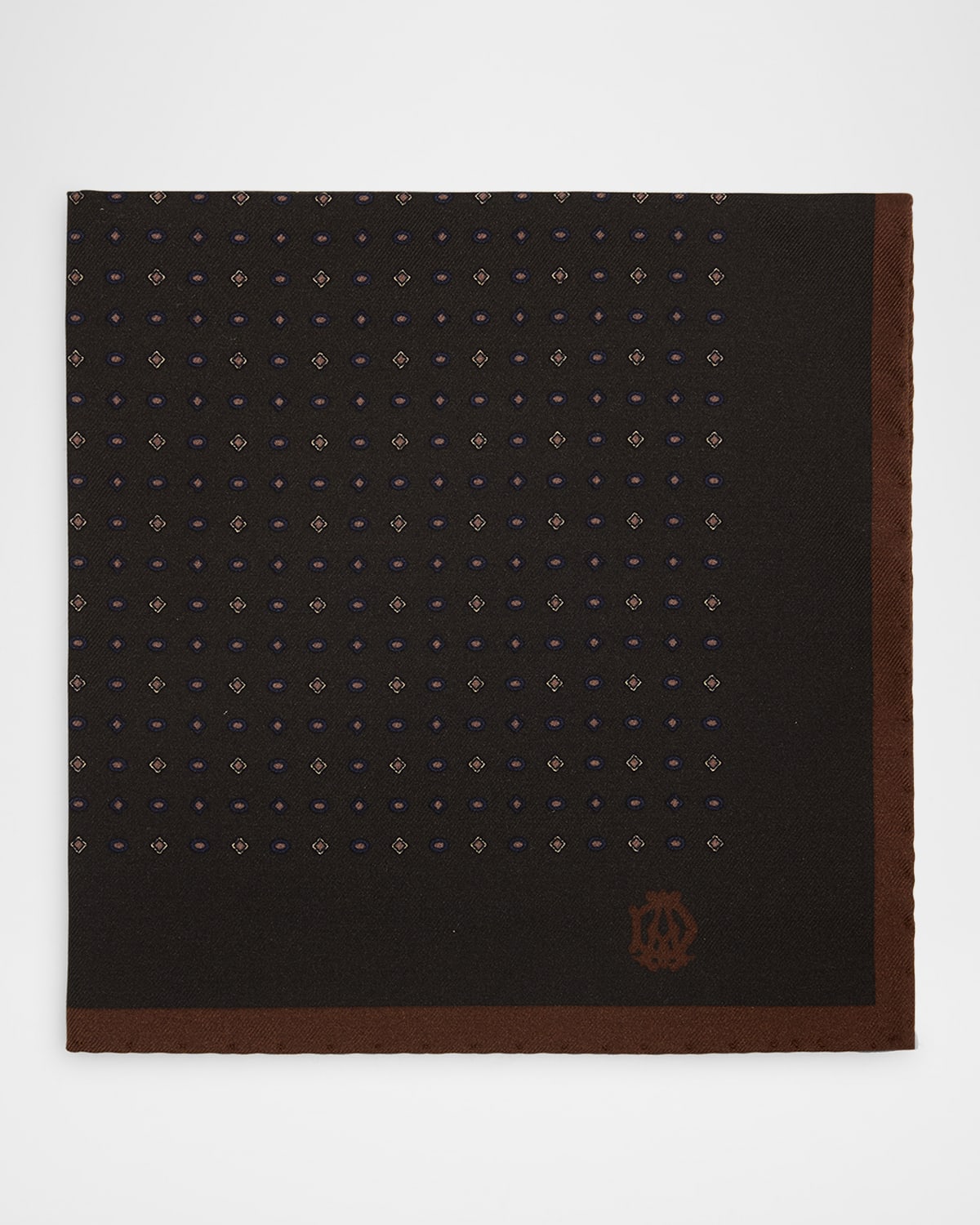 dunhill Men 's Mulberry Silk Micro-Geometric Pocket Square