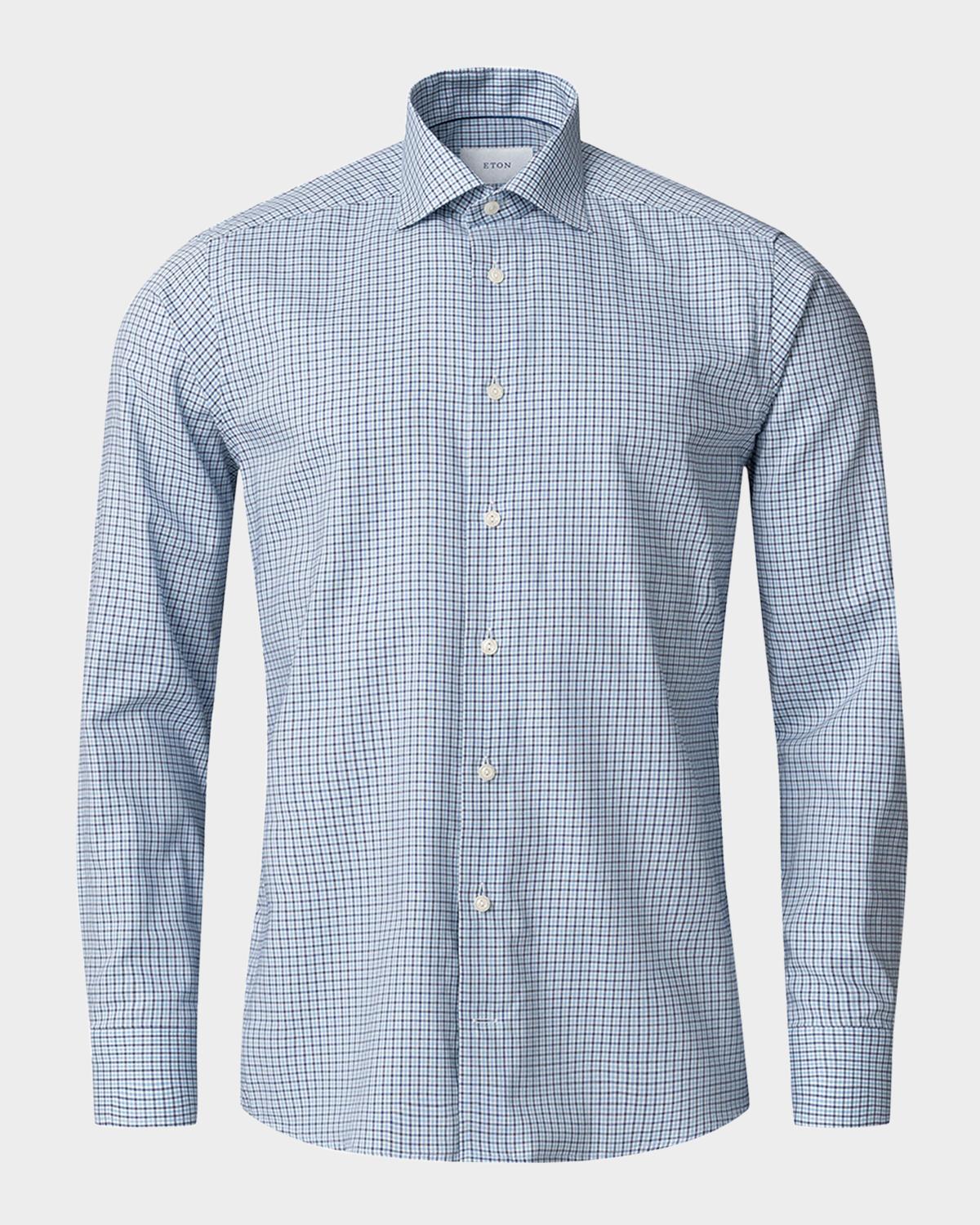Eton Men's Signature Oxford Grid Check Contemporary-Fit Dress Shirt
