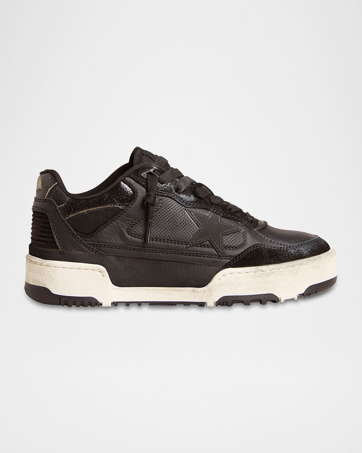 Golden Goose Men's Forty2 Leather and Suede Low-Top Sneakers | Thumbnail 4