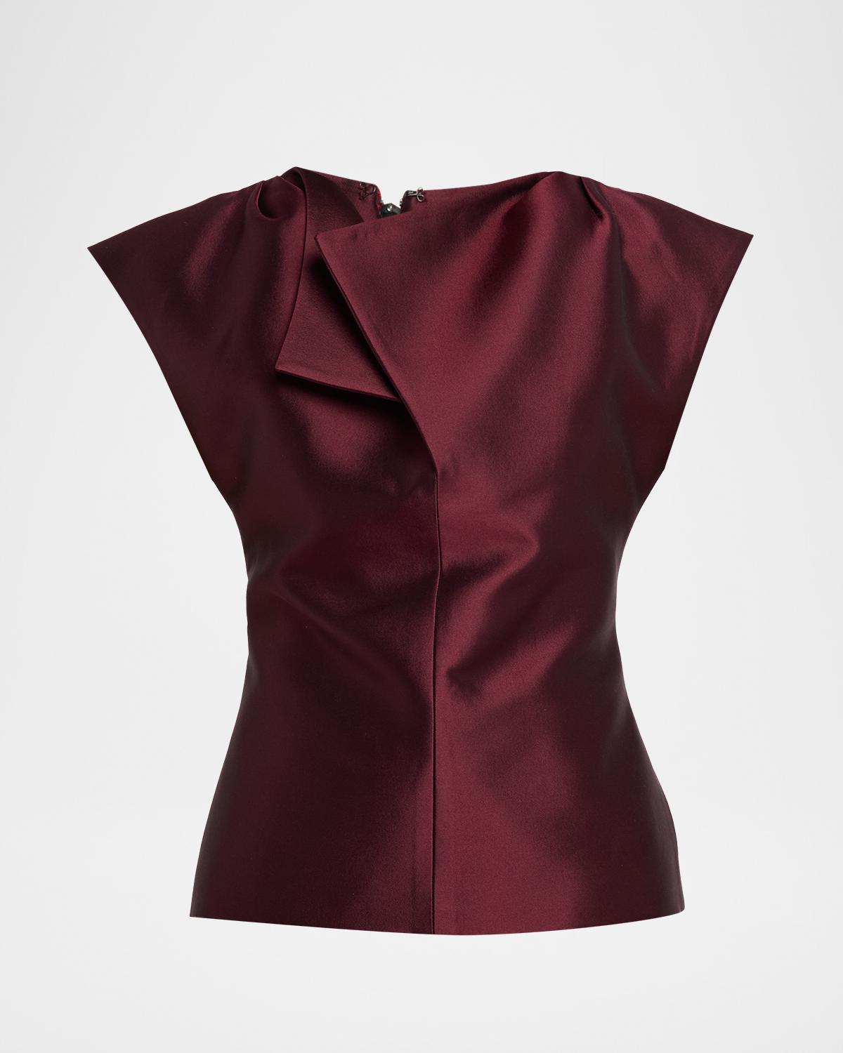 CHRISTOPHER JOHN ROGERS Silk Peel Cap-Sleeve Top