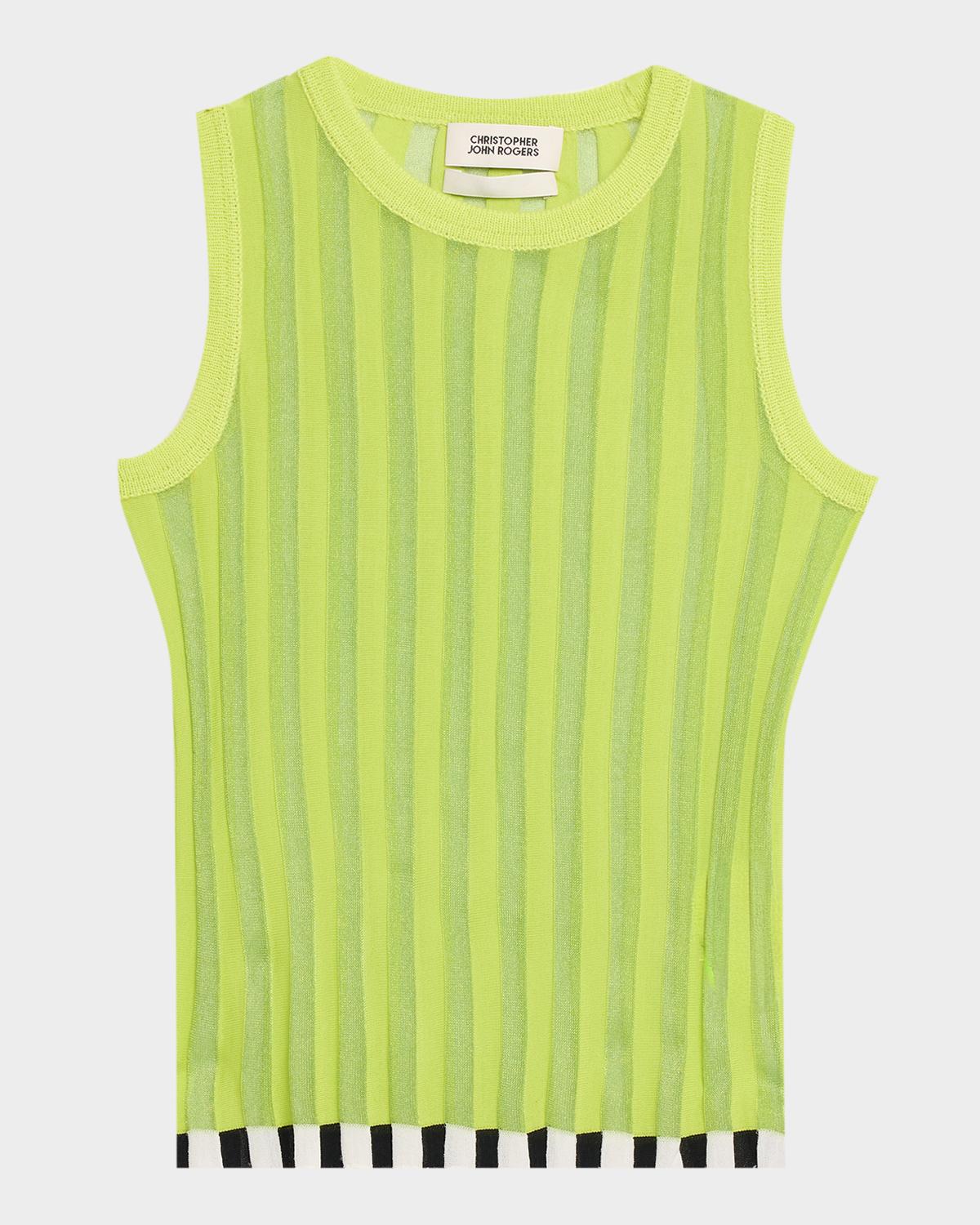 CHRISTOPHER JOHN ROGERS Pleated Knit Shell Top