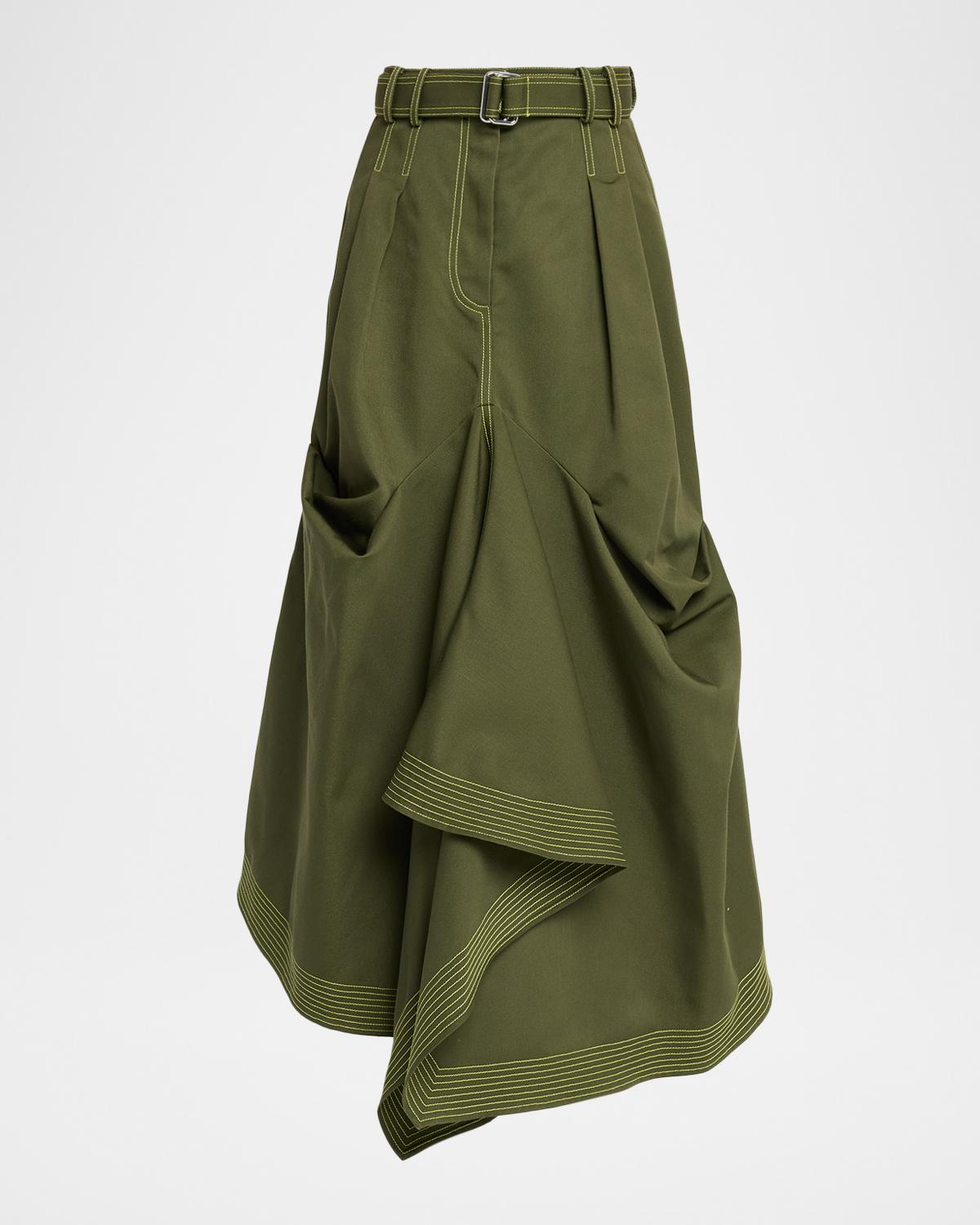 Tucked Trumpet Maxi Skirt With Belt