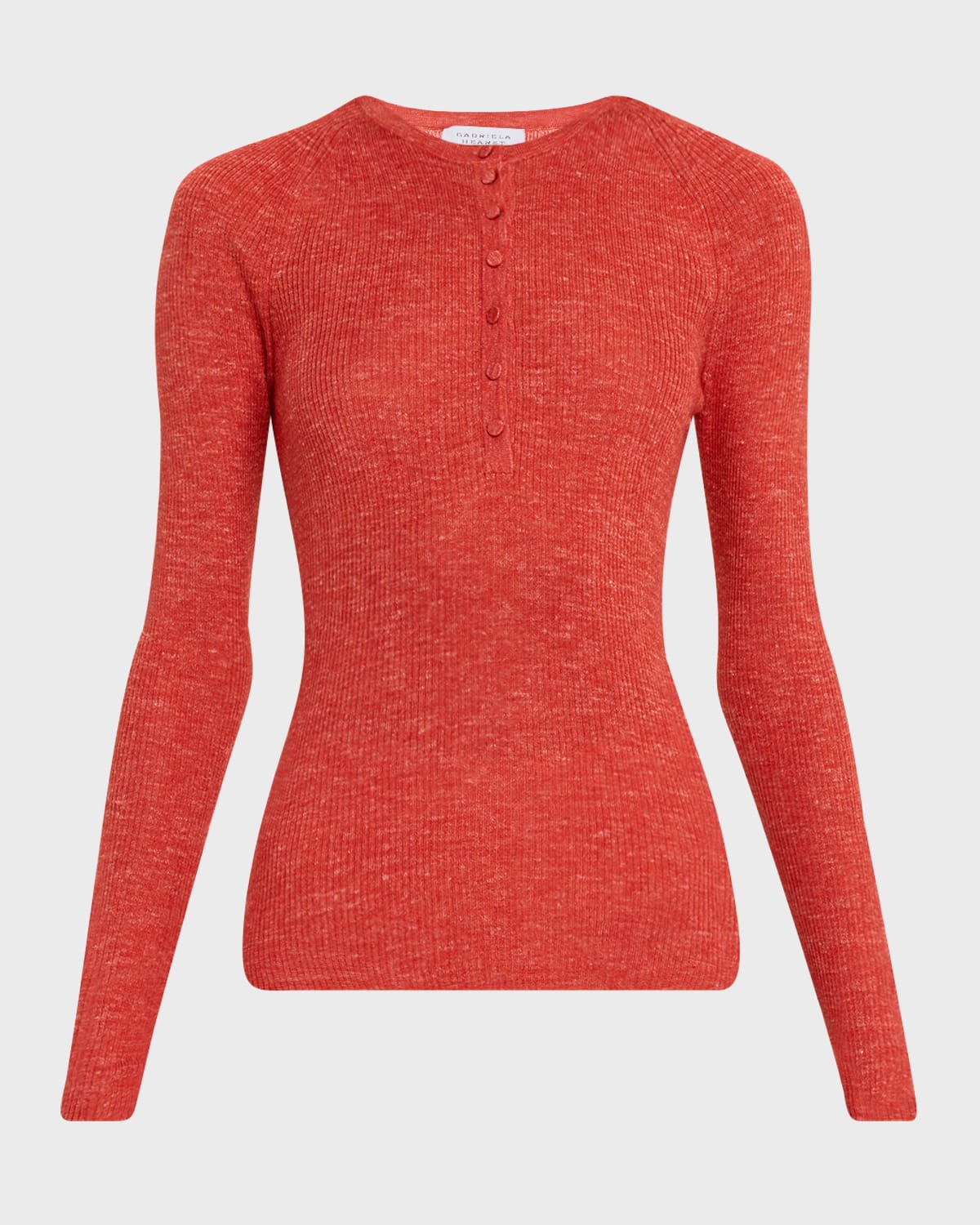 Gabriela Hearst Anges Cashmere Rib Henley Sweater