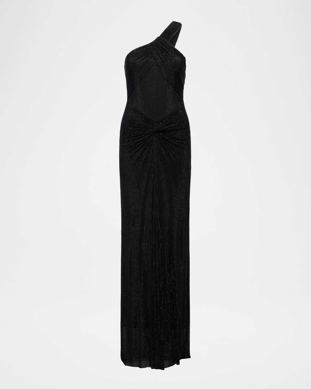 BCBGMAXAZRIA Twist Hot-Fix One-Shoulder Gown