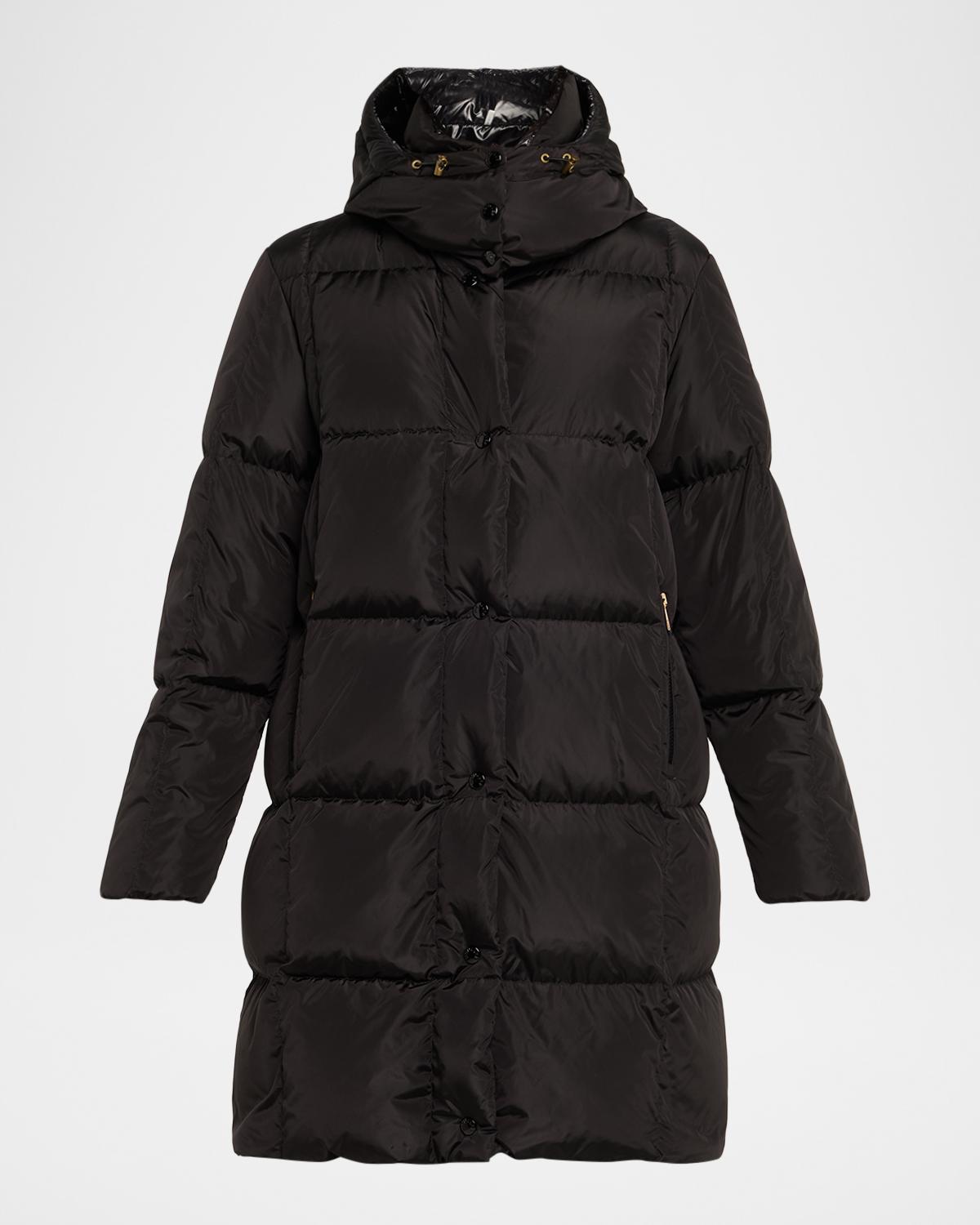 Moncler Litte Long Down Puffer Coat with Detachable Hood