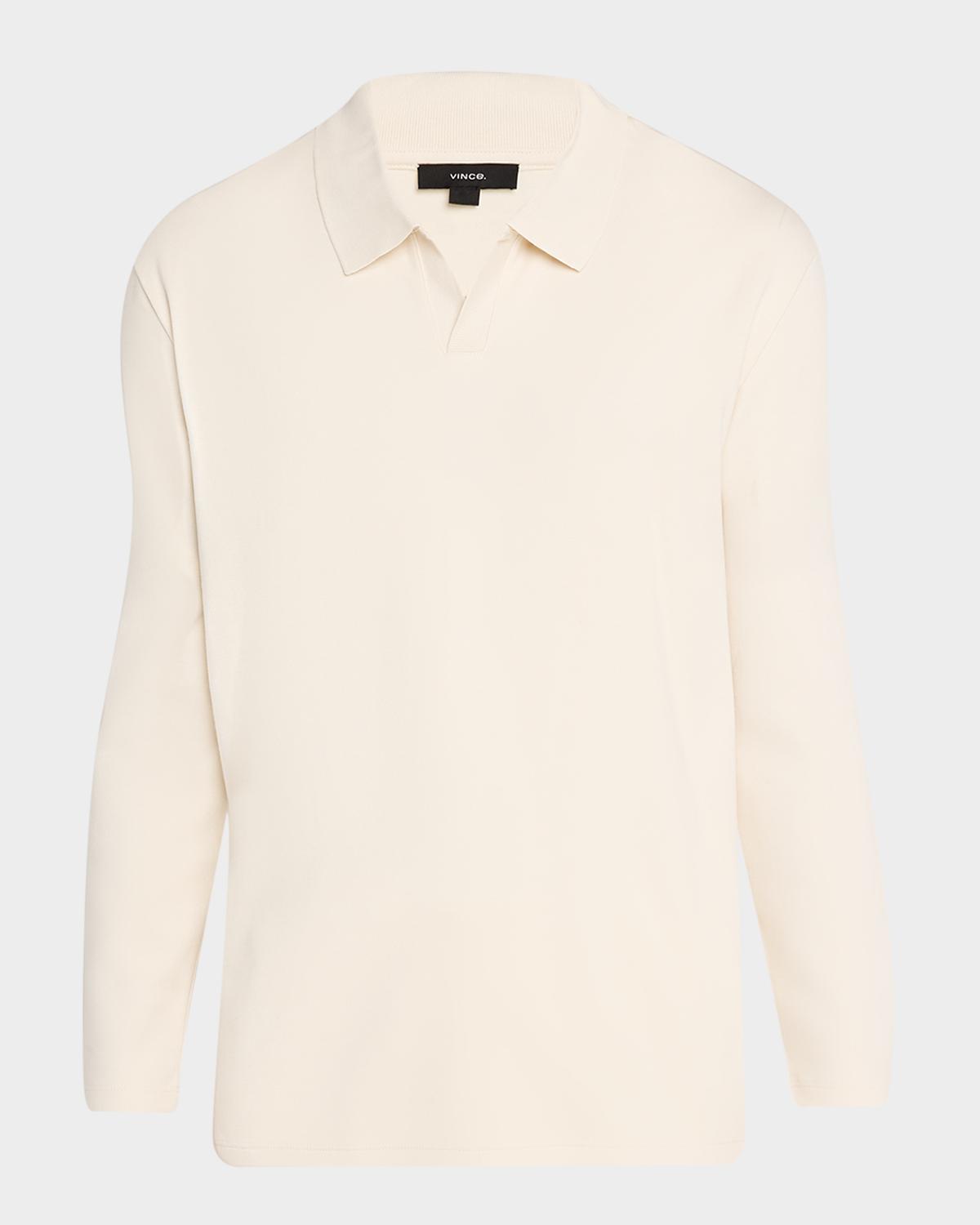 Vince Men's Milano Pima Cotton-Blend Johnny-Collar Polo Shirt