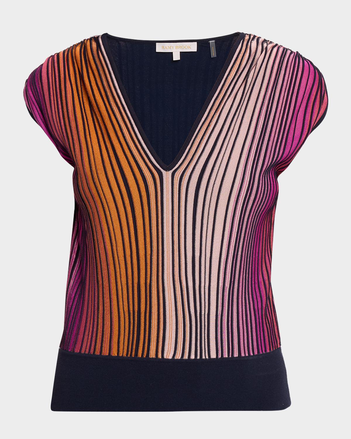 Ramy Brook Vanessa Ombre Striped Top