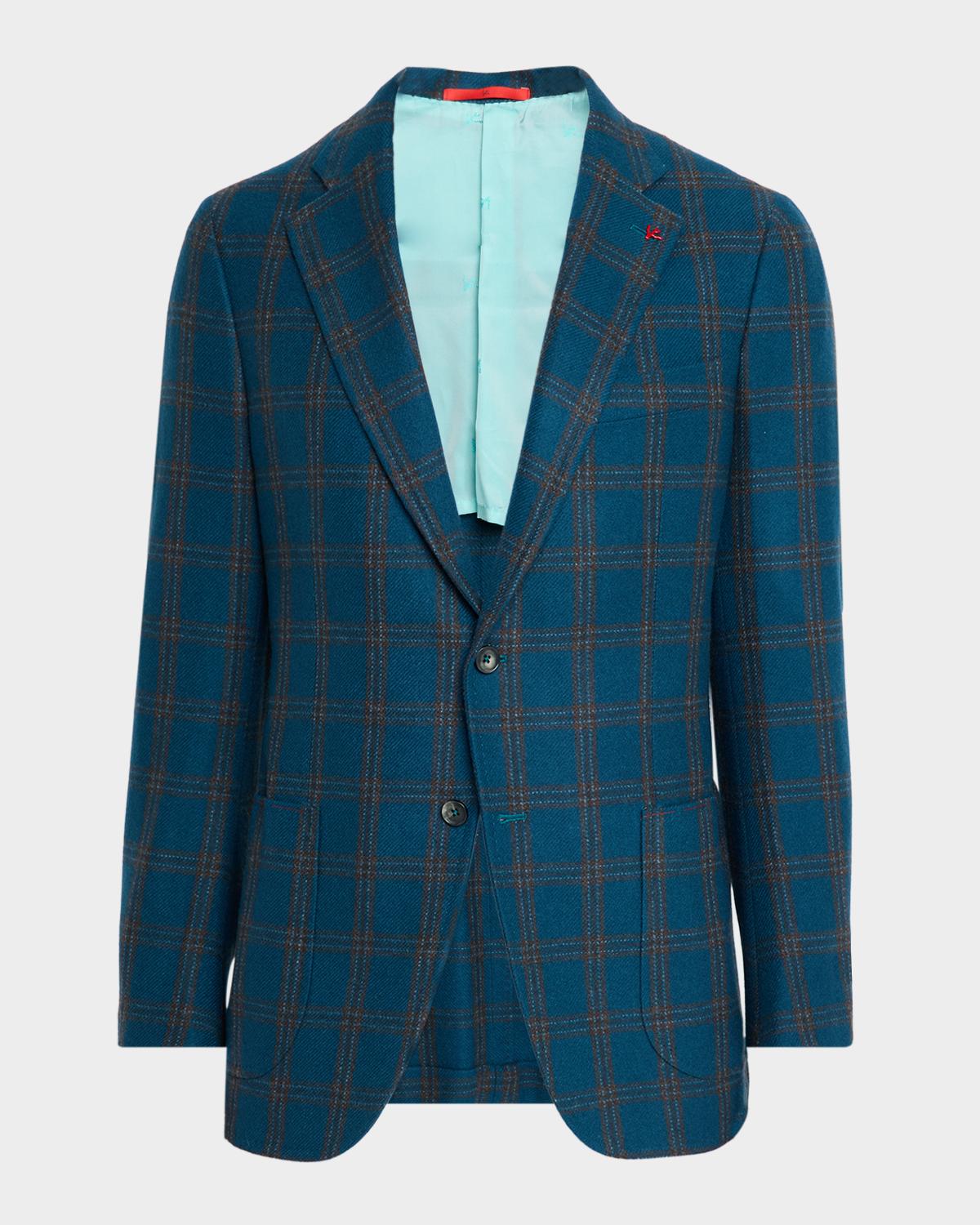 Isaia Men's Cashmere Plaid Sport Coat