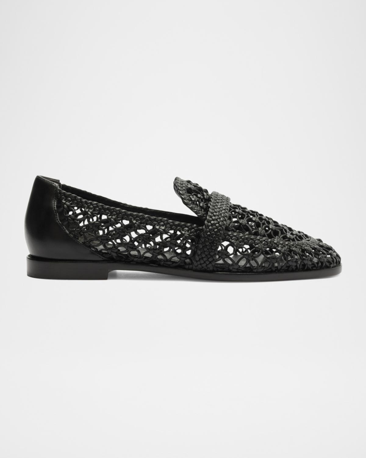Alexandre Birman Jane Woven Leather Loafers