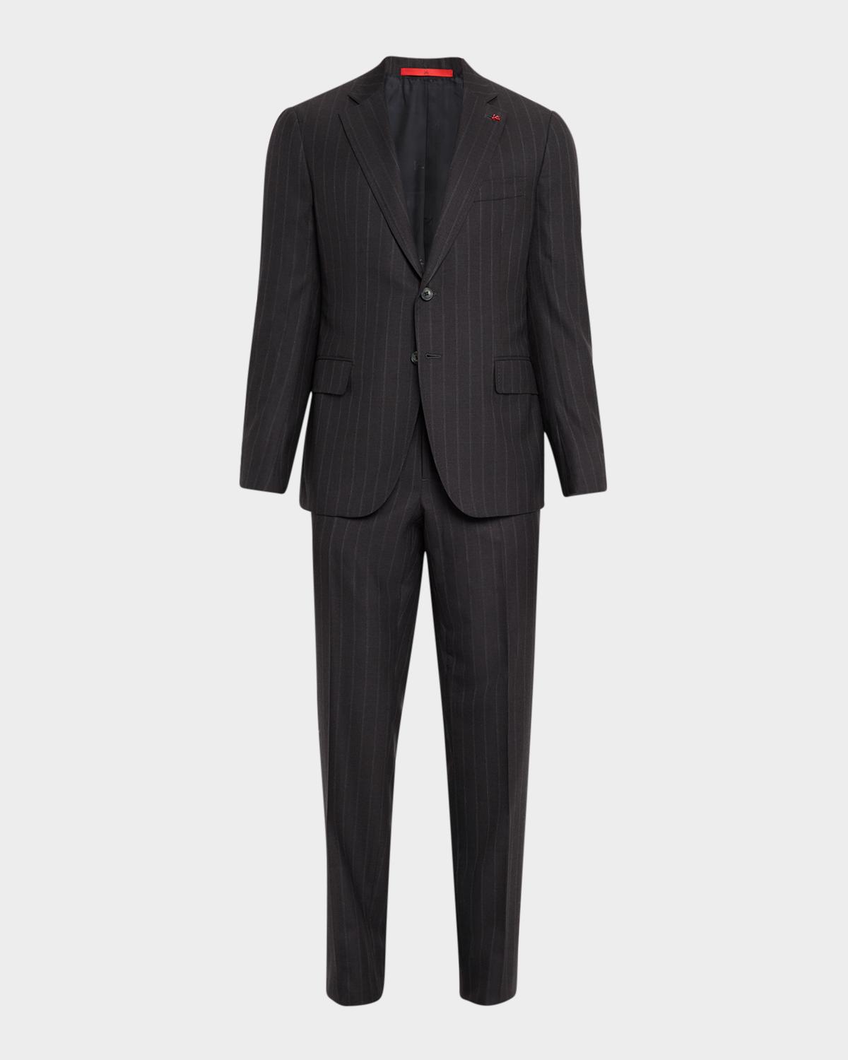 Isaia Men's Wool Pinstripe Slim Two-Piece Suit