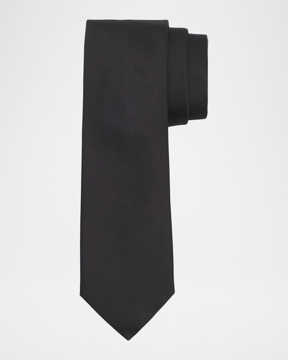 Canali Men 's Solid Silk Twill Tie