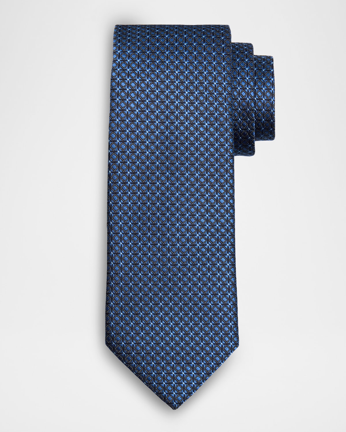 Canali Men 's Micro-Box Silk Jacquard Tie