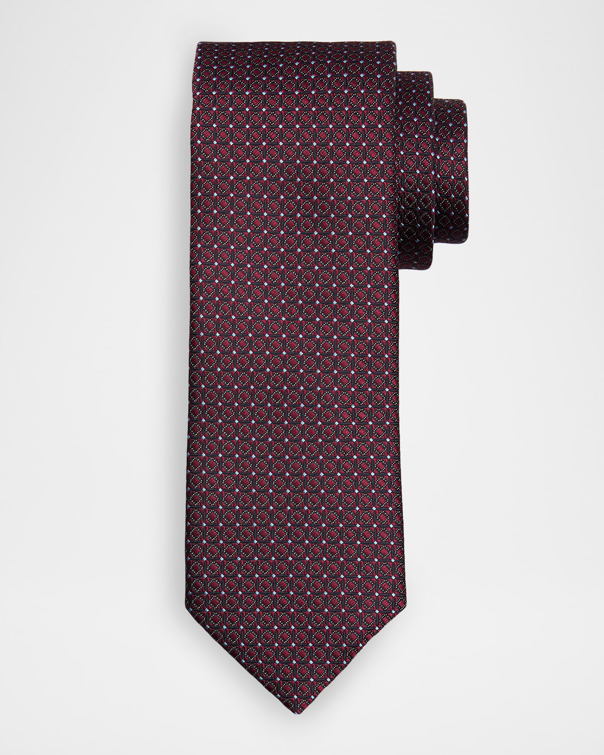 Canali Men 's Micro-Box Silk Jacquard Tie