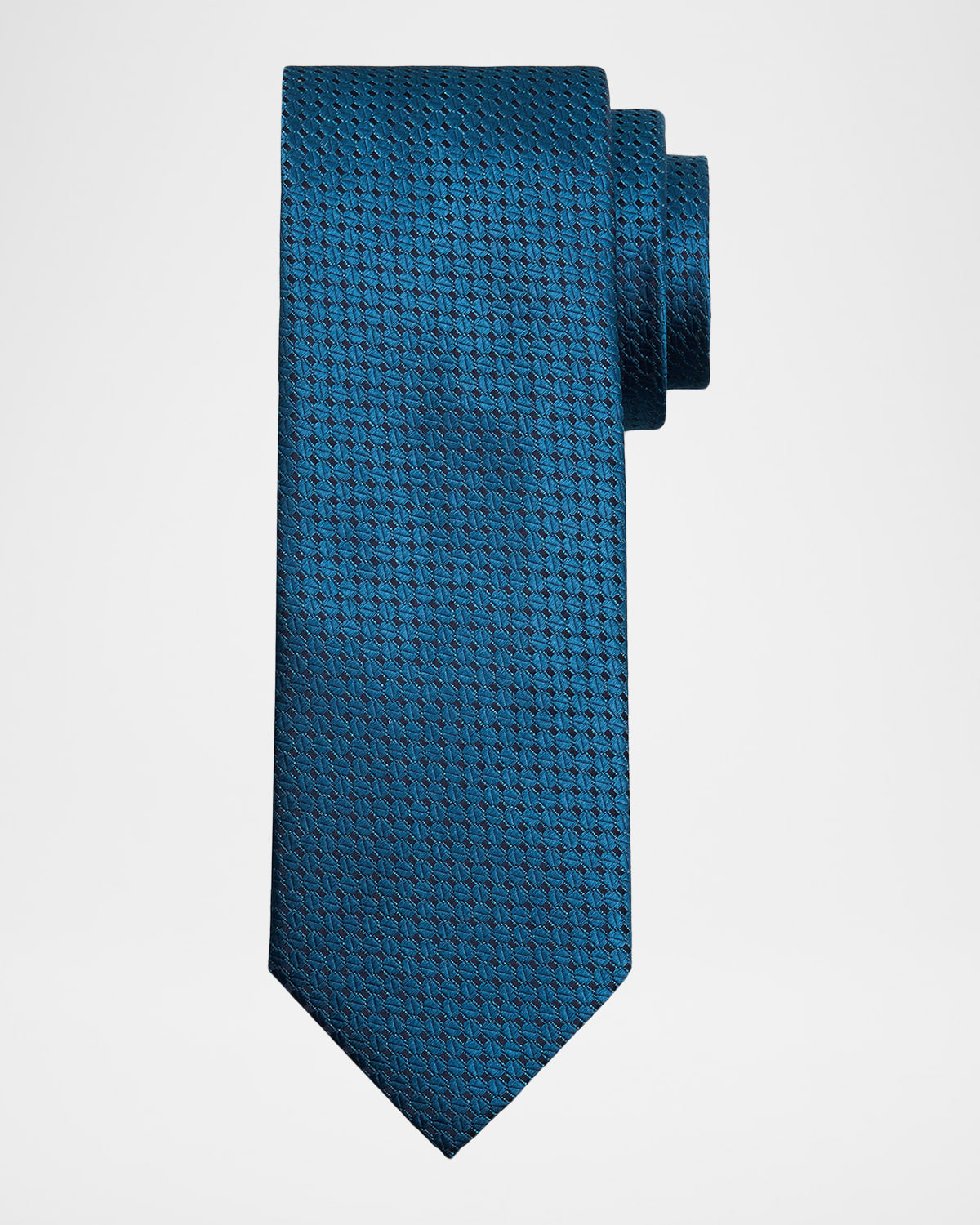 Canali Men 's Geometric Silk Jacquard Tie