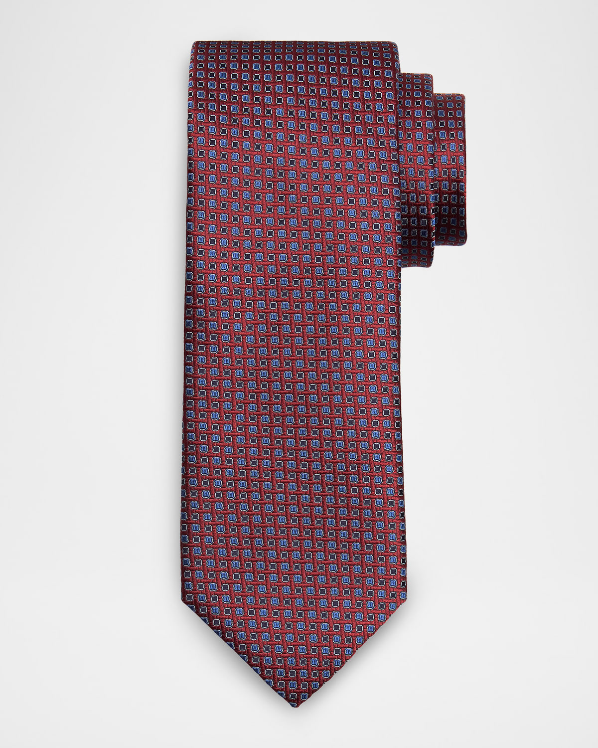 Canali Men 's Neat Micro-Geometric Silk Jacquard Tie