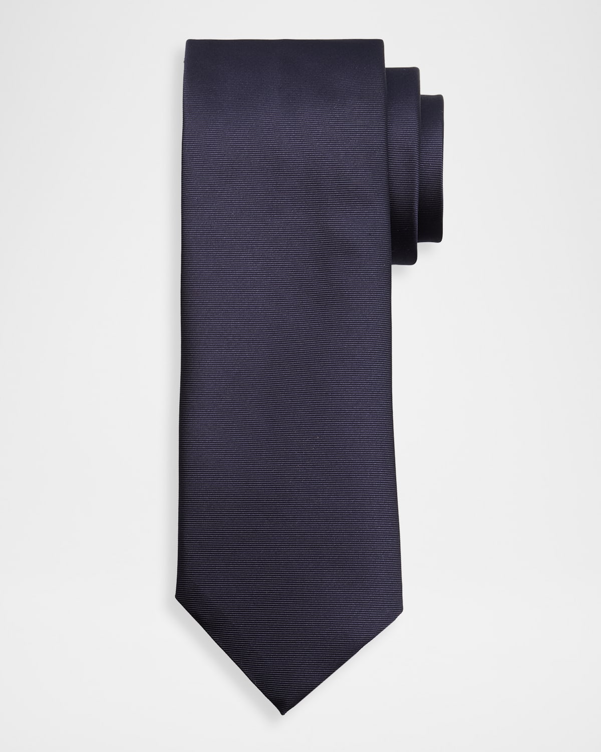 Canali Men 's Solid Silk Twill Tie