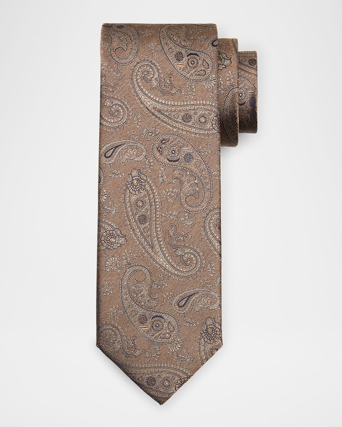 Canali Men 's Tonal Paisley Silk Jacquard Tie