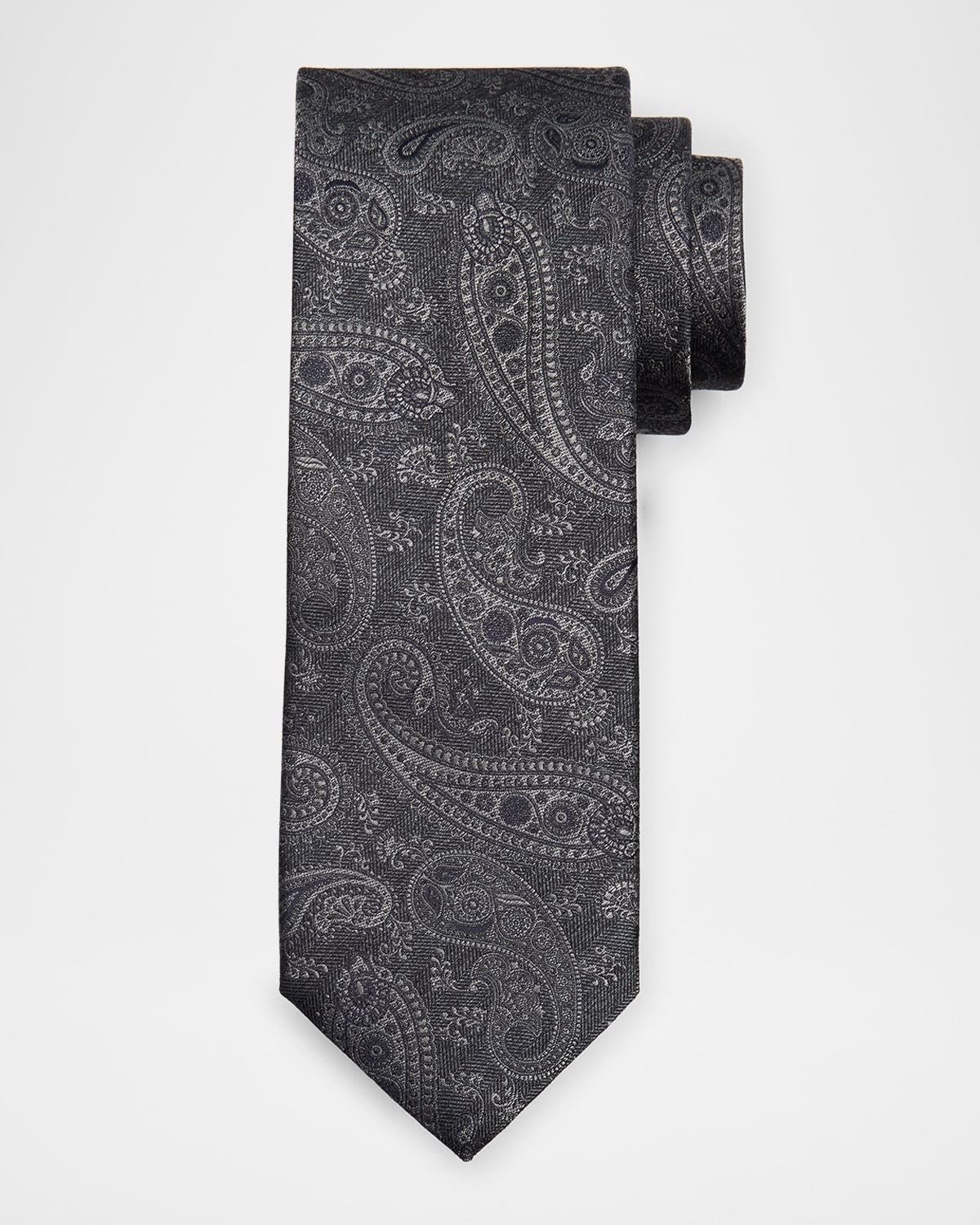 Canali Men 's Tonal Paisley Silk Jacquard Tie