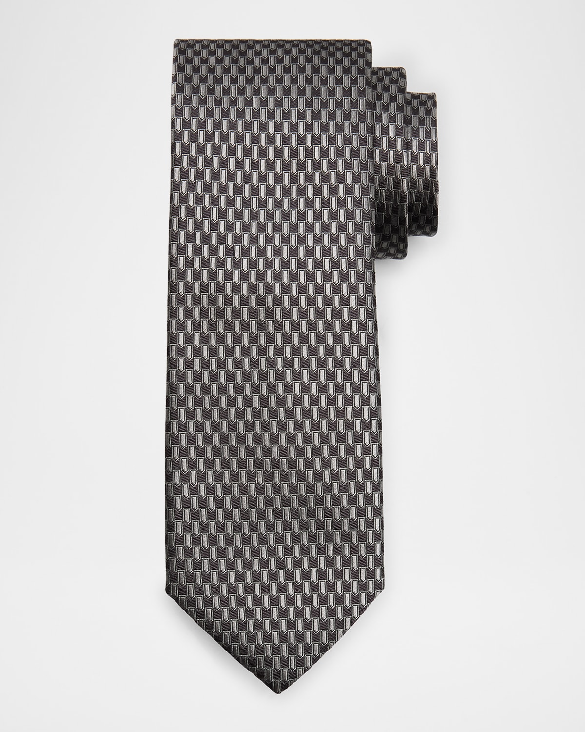 Canali Men 's Multi-Geometric Jacquard Silk Tie