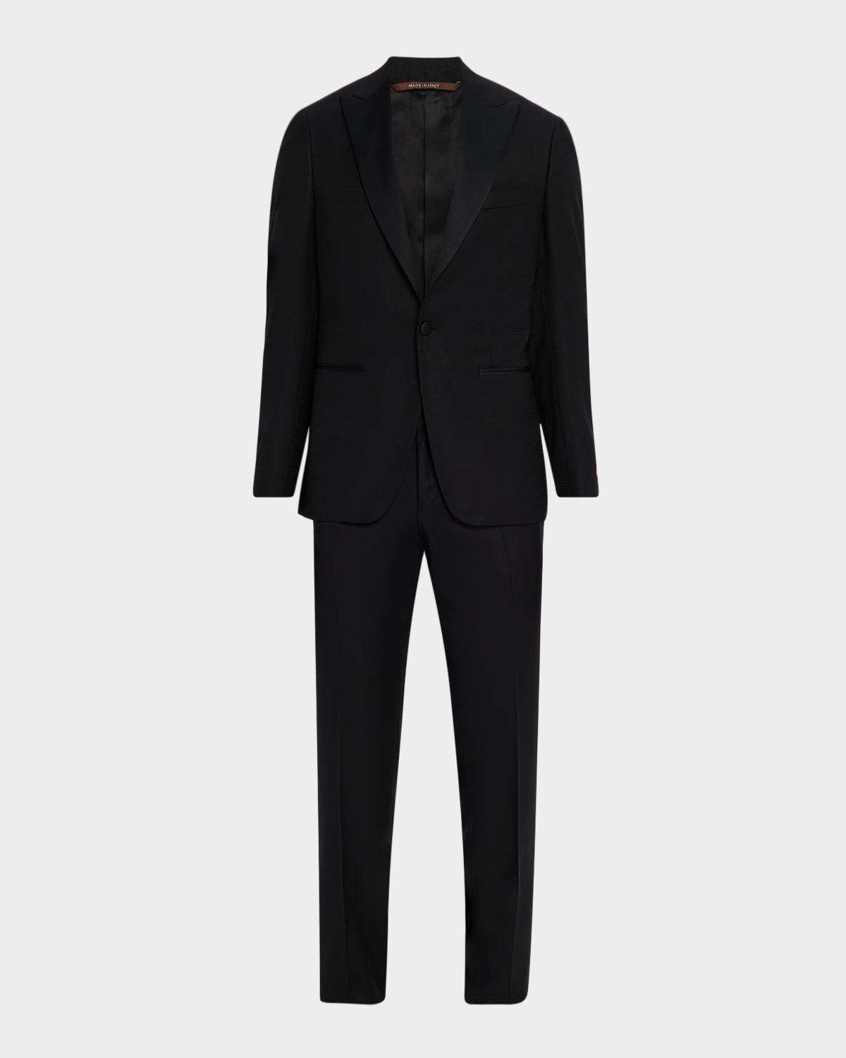 Canali Men's Textured Wool Peak Lapel Suit
