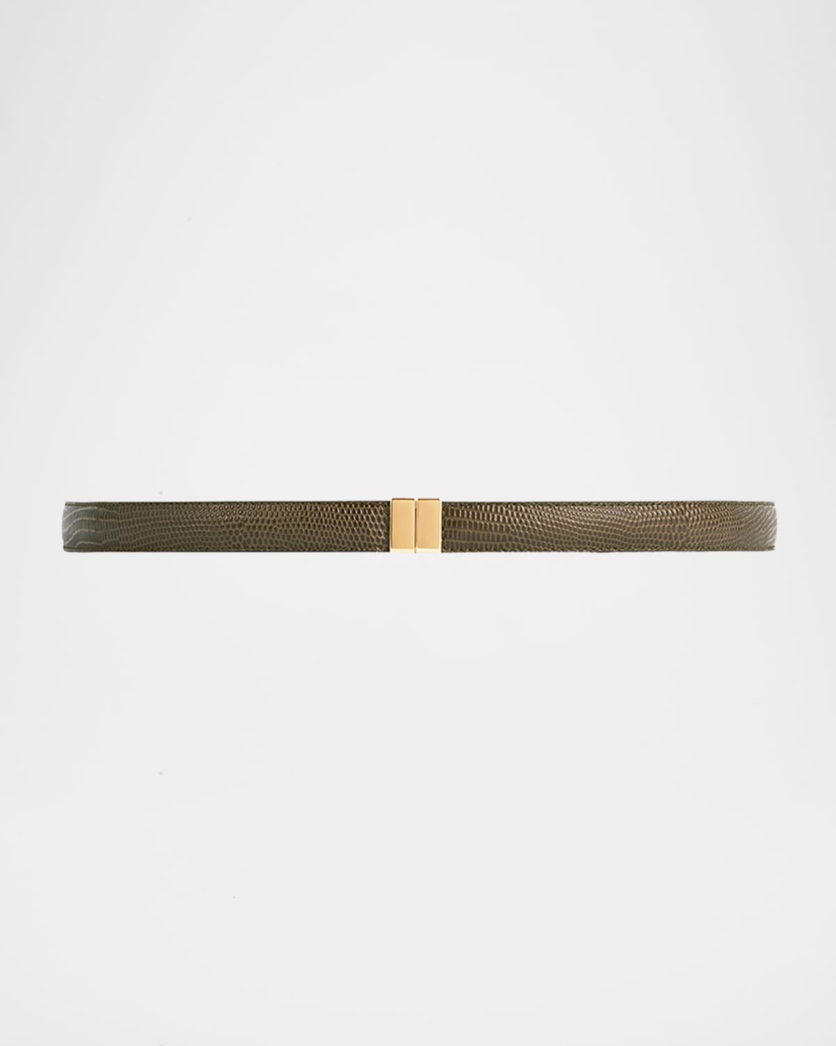 Toteme Slide Clasp Lizard-Embossed Leather Belt