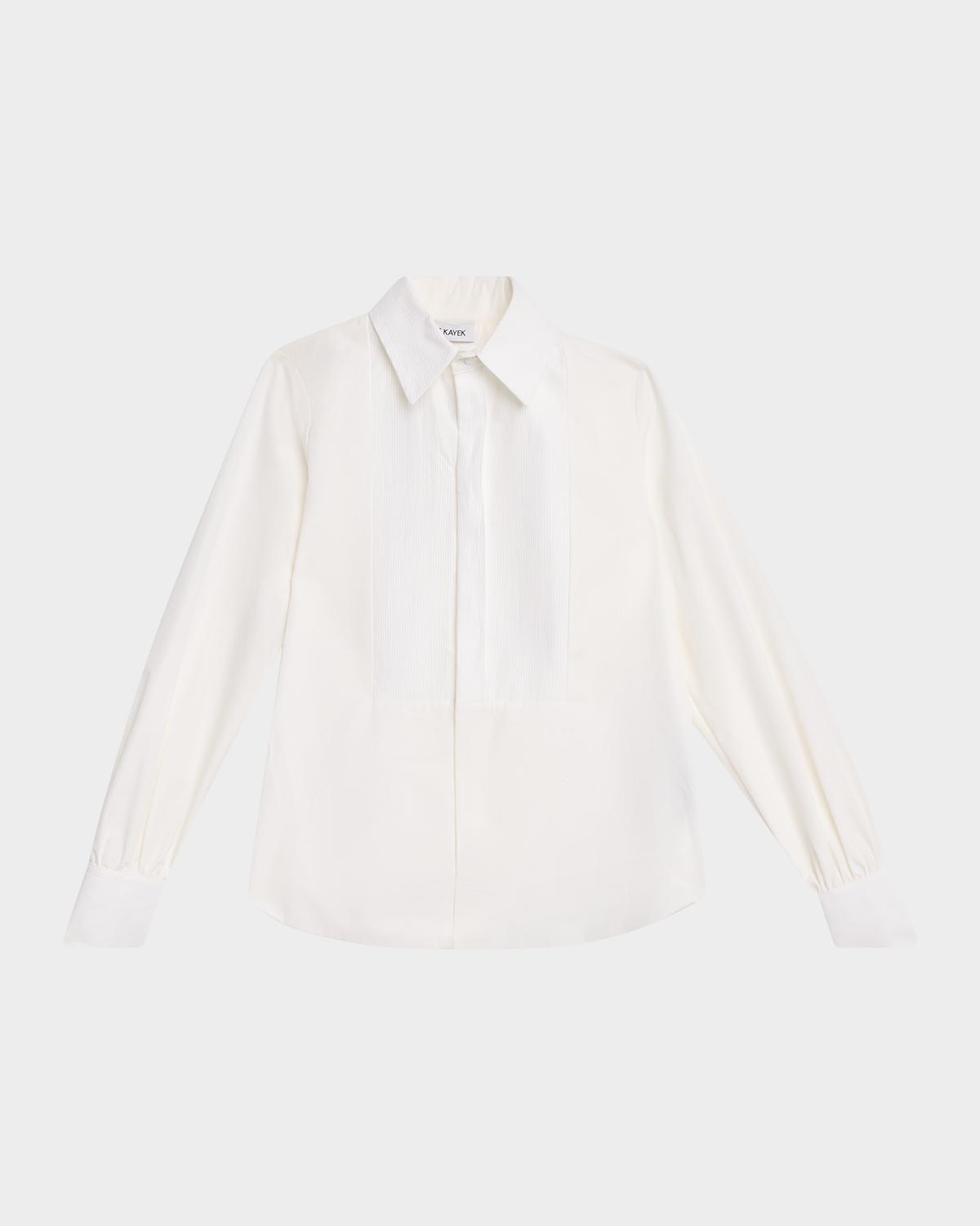 Dice Kayek Bib-Front Cotton Poplin Button-Front Shirt