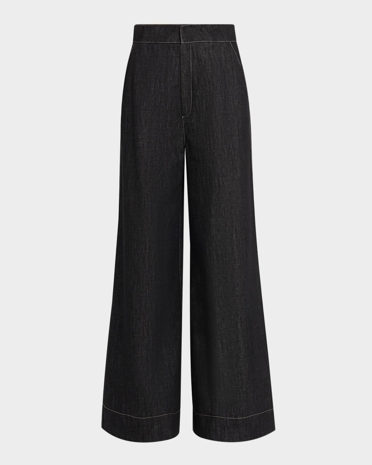 Dice Kayek High-Rise Denim Flare Pants