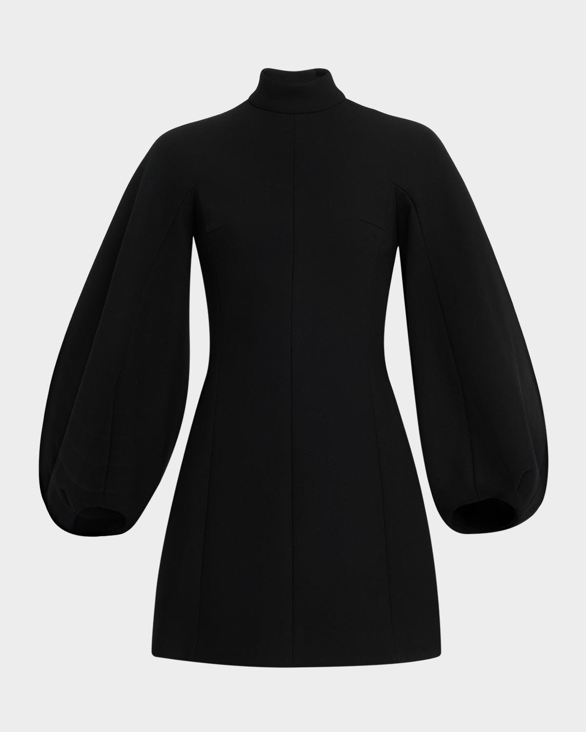 Dice Kayek High-Neck Balloon-Sleeve Mini Dress