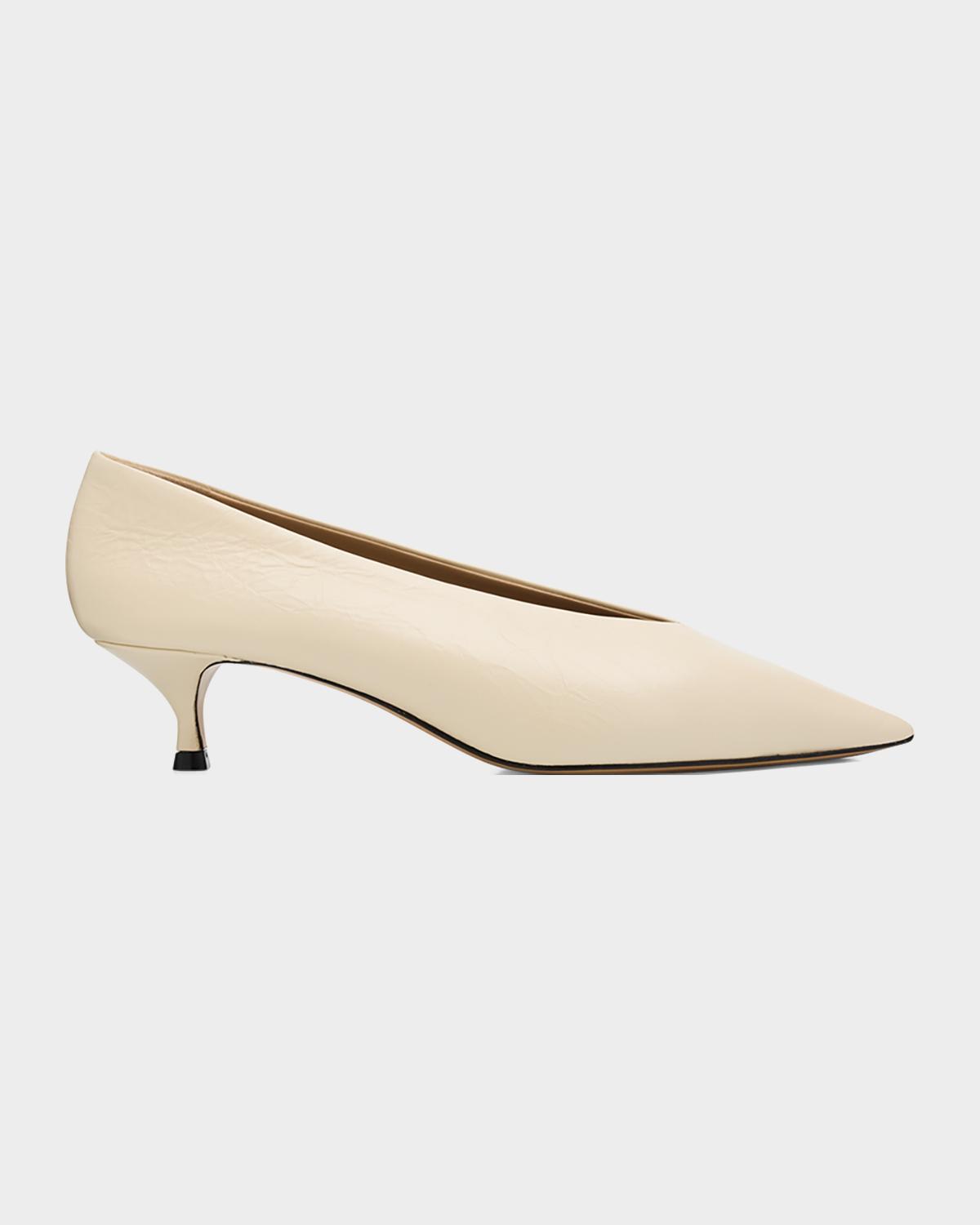 Le Monde Beryl 50mm Babouche Leather Kitten-Heel Pumps