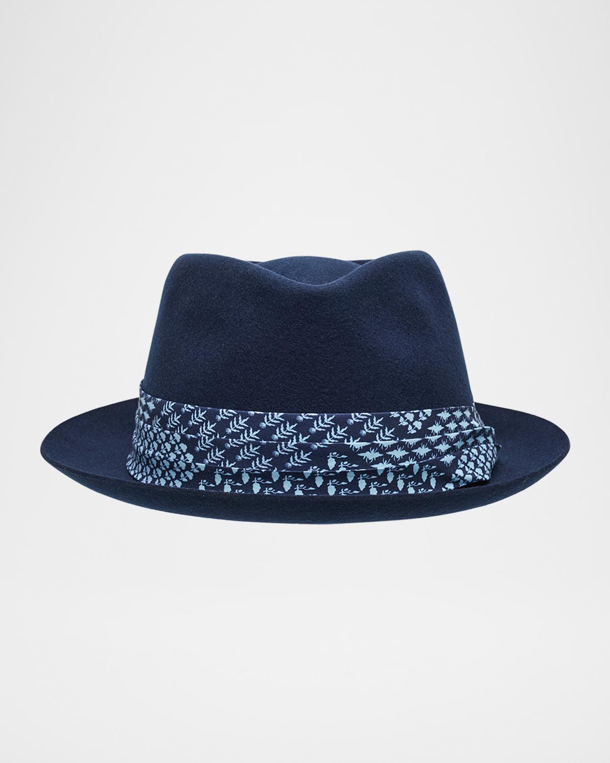 Paul Smith Men's Bandana-Trim Wool Panama Hat