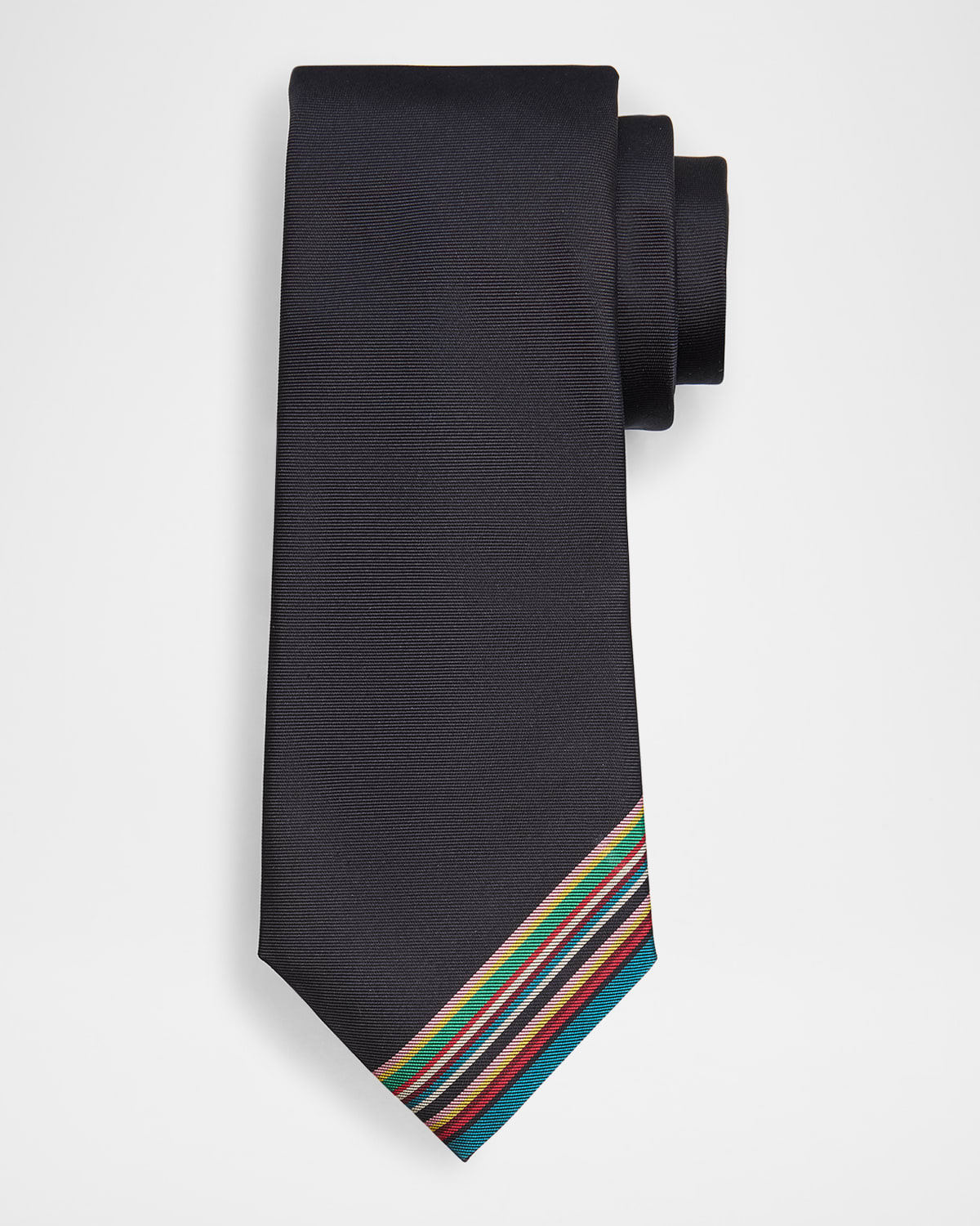 Paul Smith Men 's Placement Signature Stripe Silk Tie