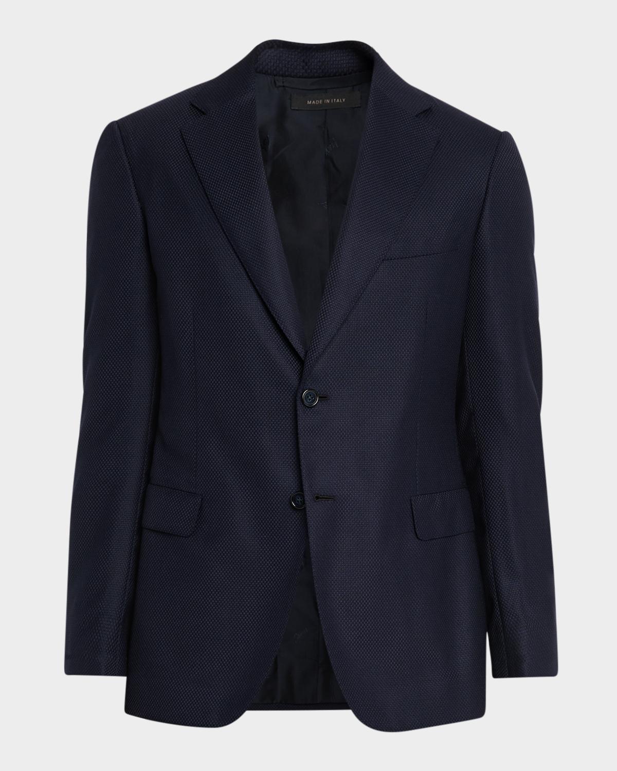 Brioni Men's Wool Hopsack Single-Breasted Blazer