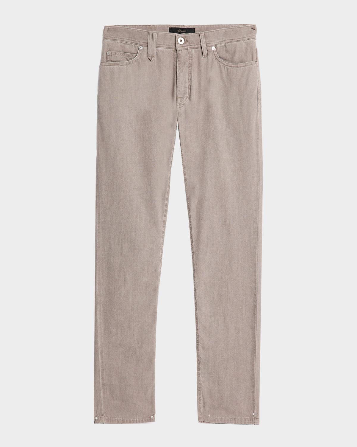 Brioni Men's Slim-Fit Washed Denim Five-Pocket Pants