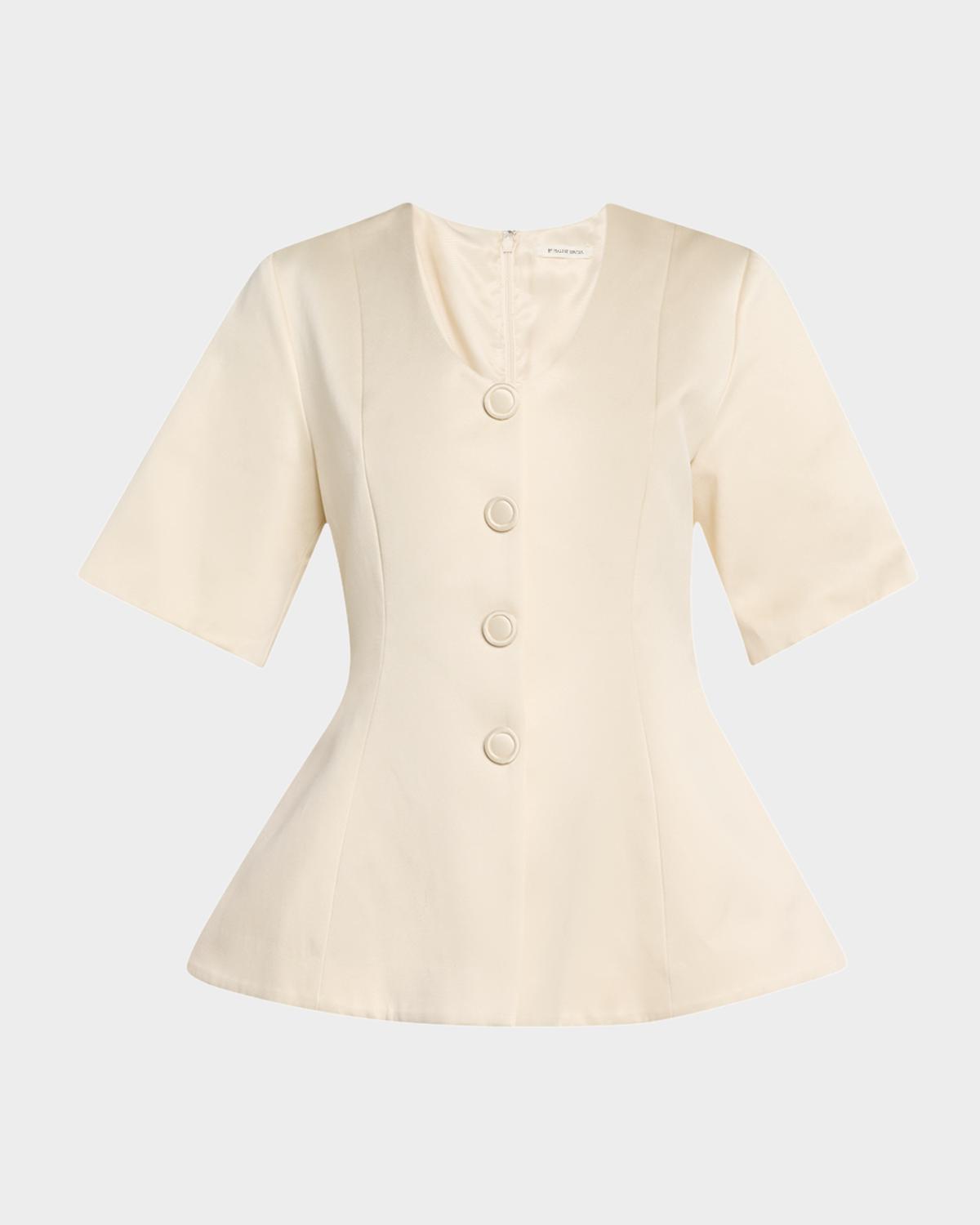 By Malene Birger Merlina Button Flare-Hem Blouse