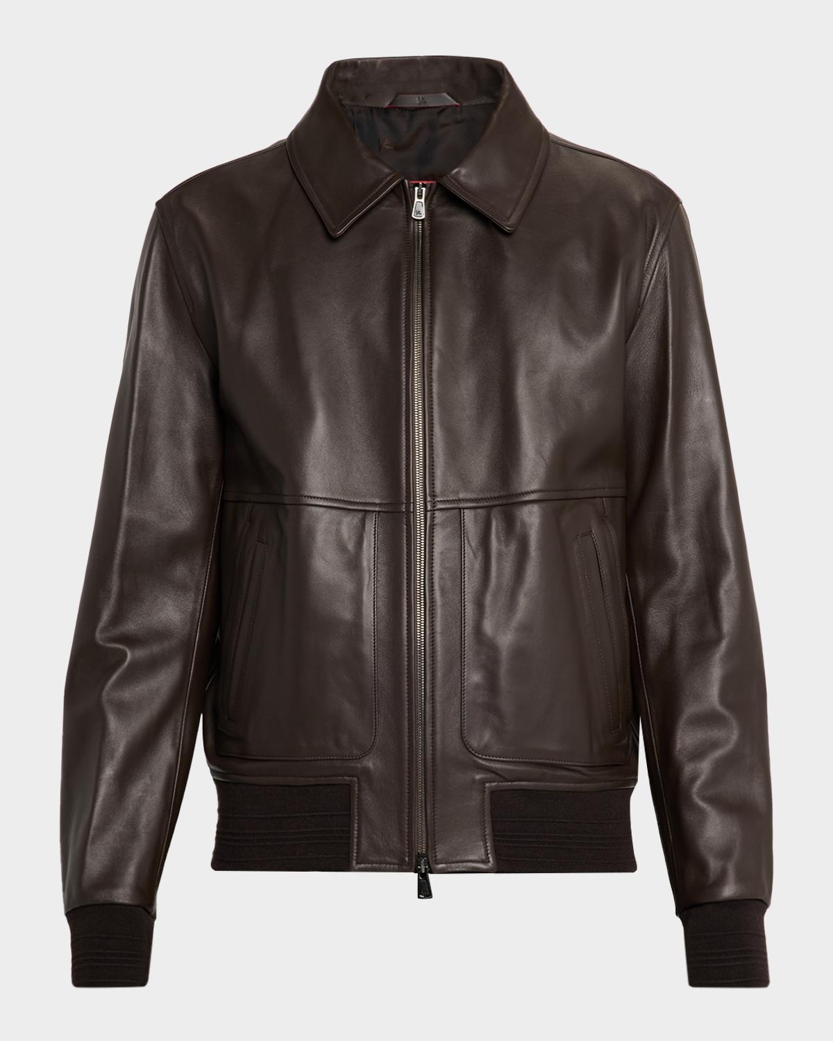 Isaia Men's Lambskin Leather Jacket