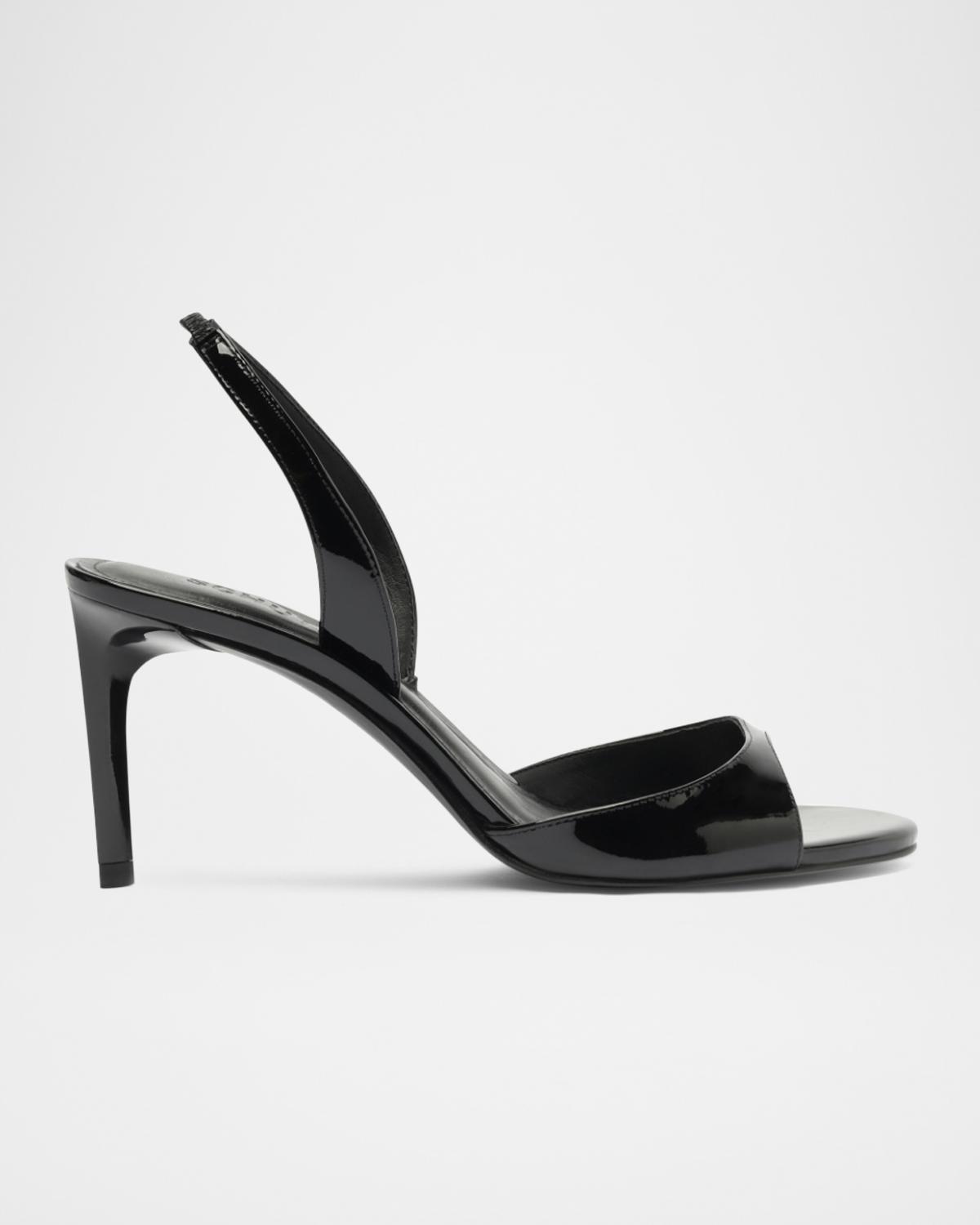 Schutz Scarlett Leather Mid-Heel Slingback Sandals