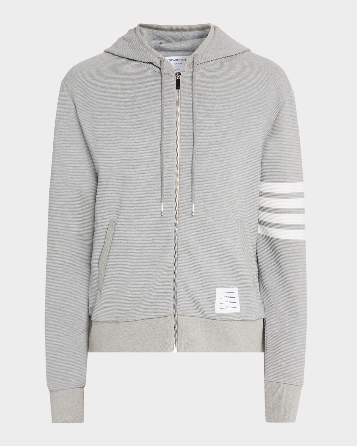 Thom Browne Men's 4 Bar Ottoman Zip Hoodie