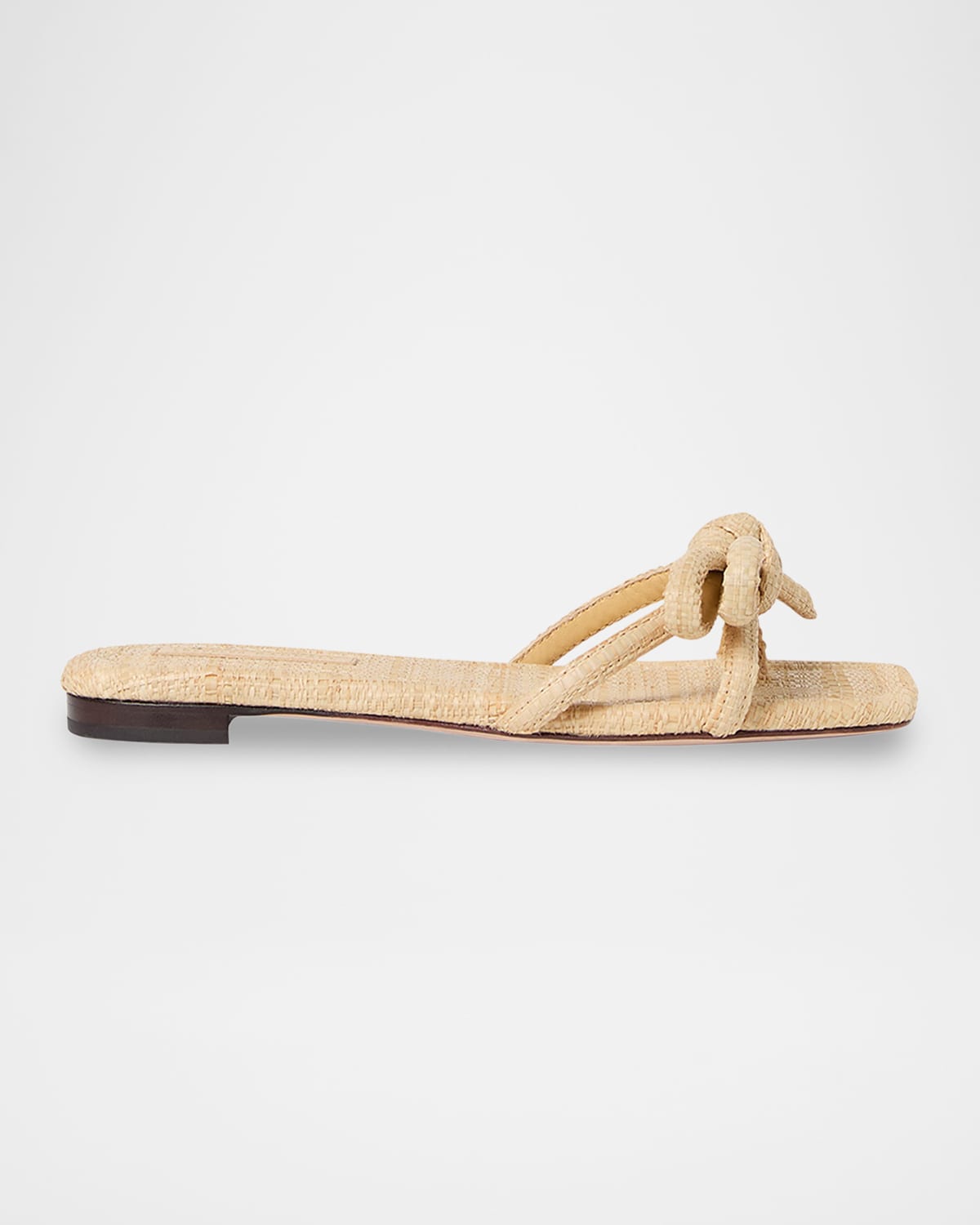 Loeffler Randall Hadley Leather and Raffia Bow Sandals