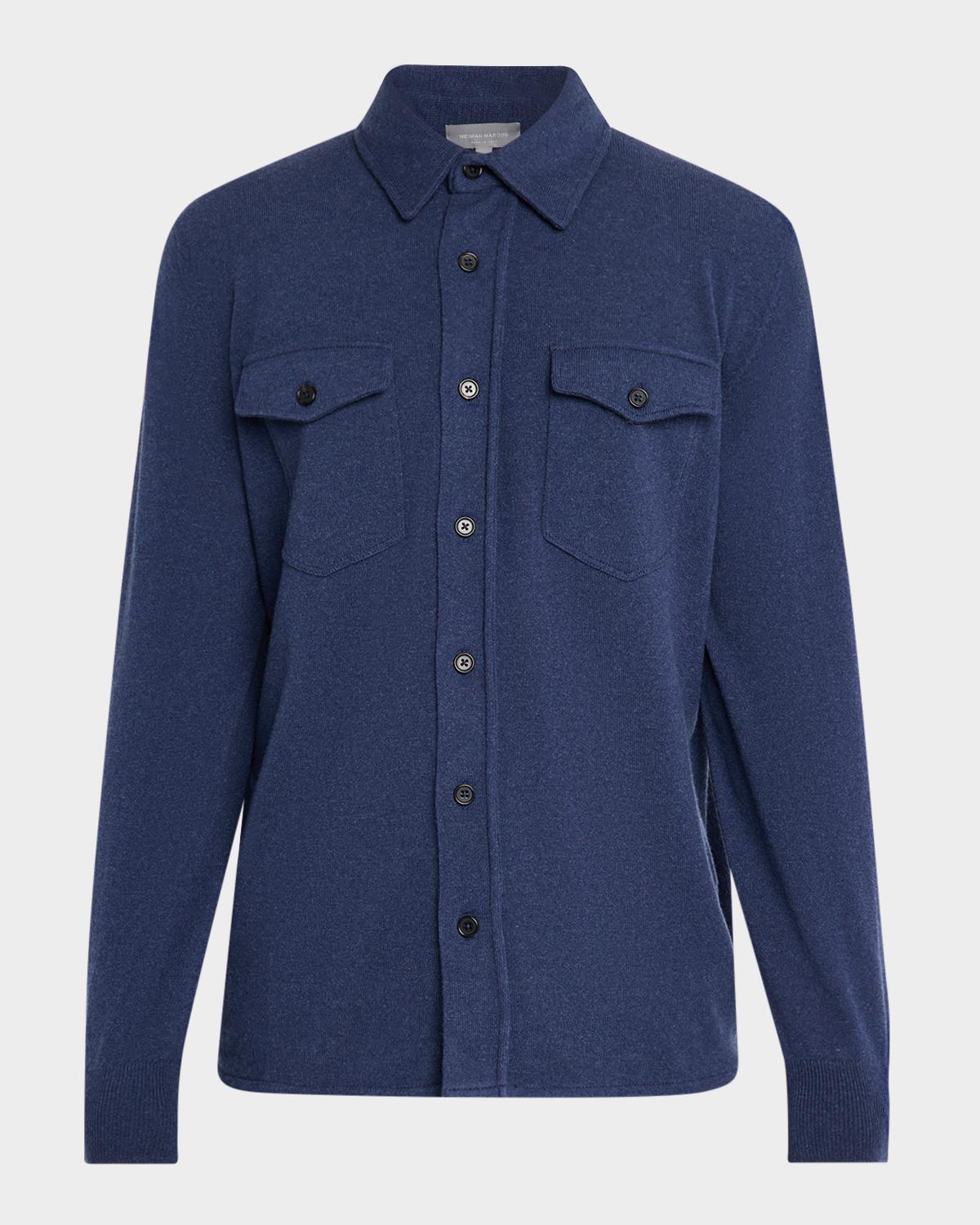 Bergdorf Goodman Men's Wool and Cashmere Dual-Pocket Button-Down Shirt