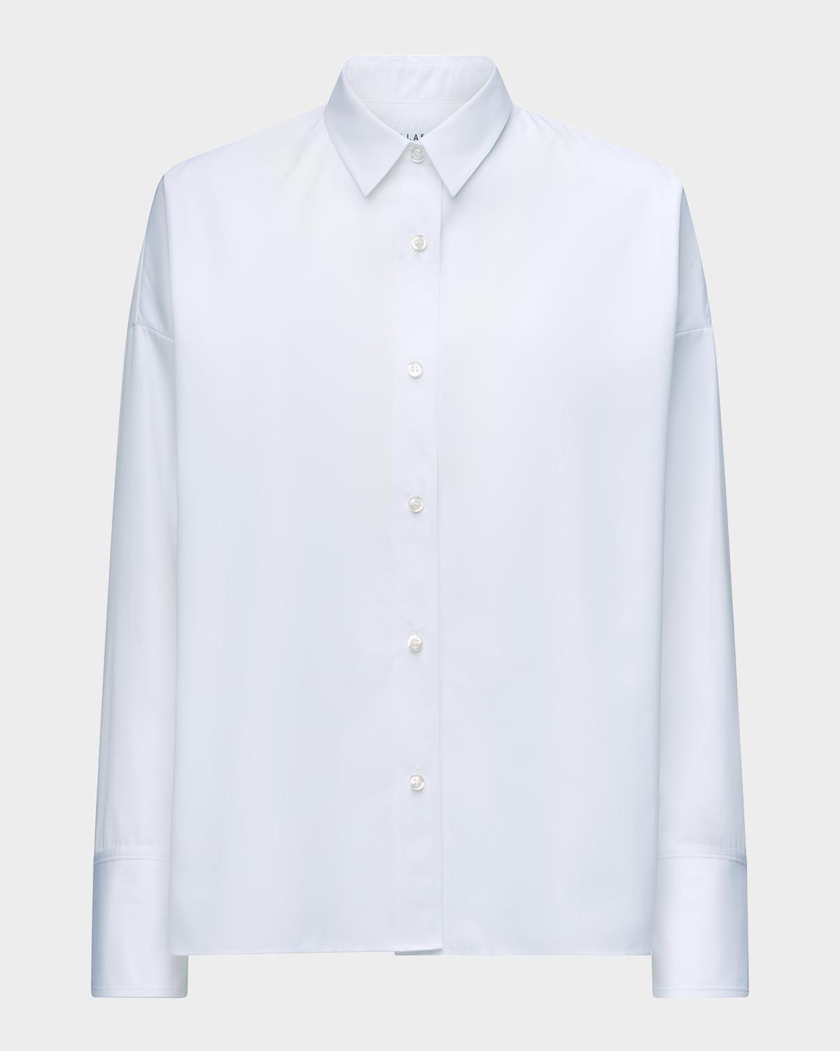 Callas Milano Sirene Button-Down Silk Twill Scarf Shirt