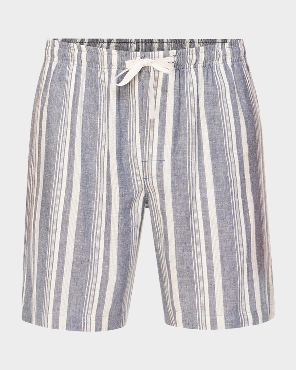 Majestic International Men's Summer Woven Stripe Lounge Shorts