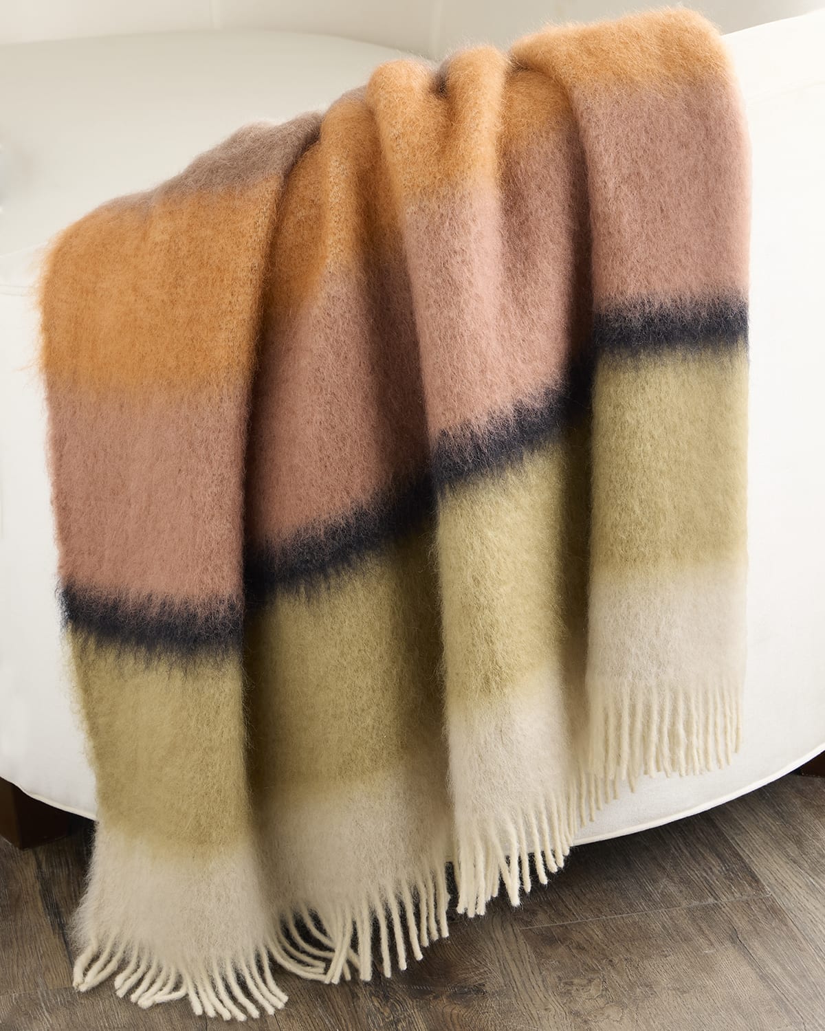 Mantas Ezcaray Serenity Mohair & Wool Throw, 51" X 79"