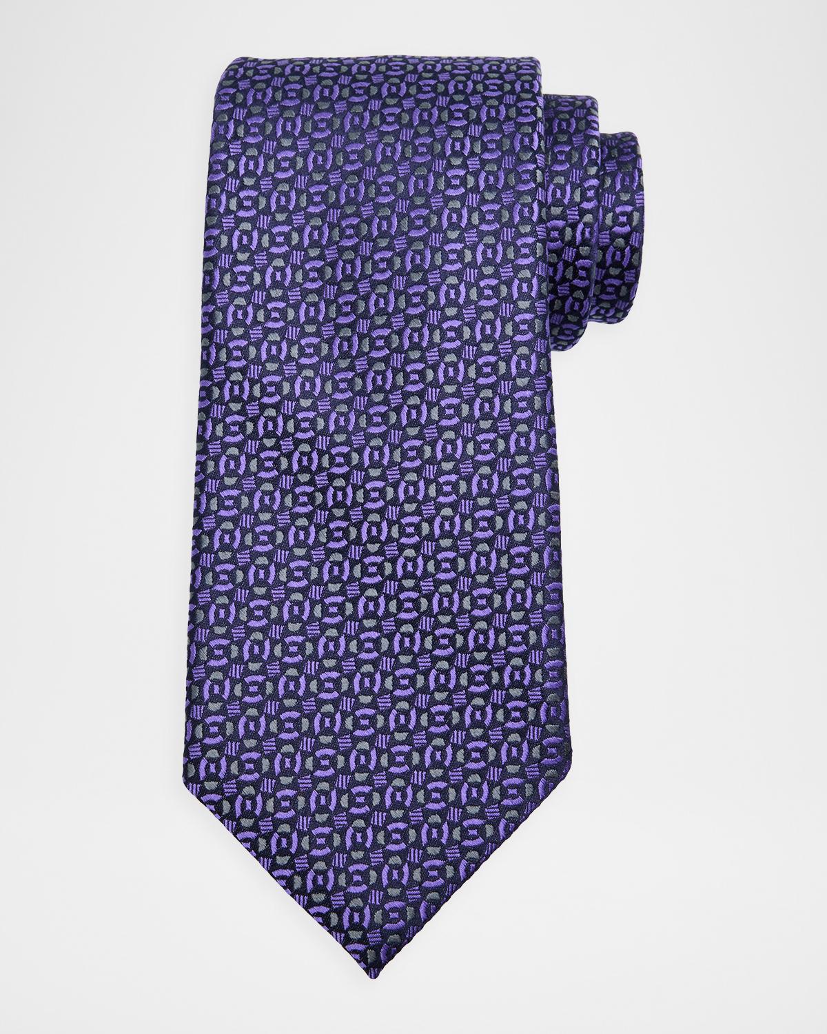 Charvet Men's Jacquard Woven Geometric Silk Tie